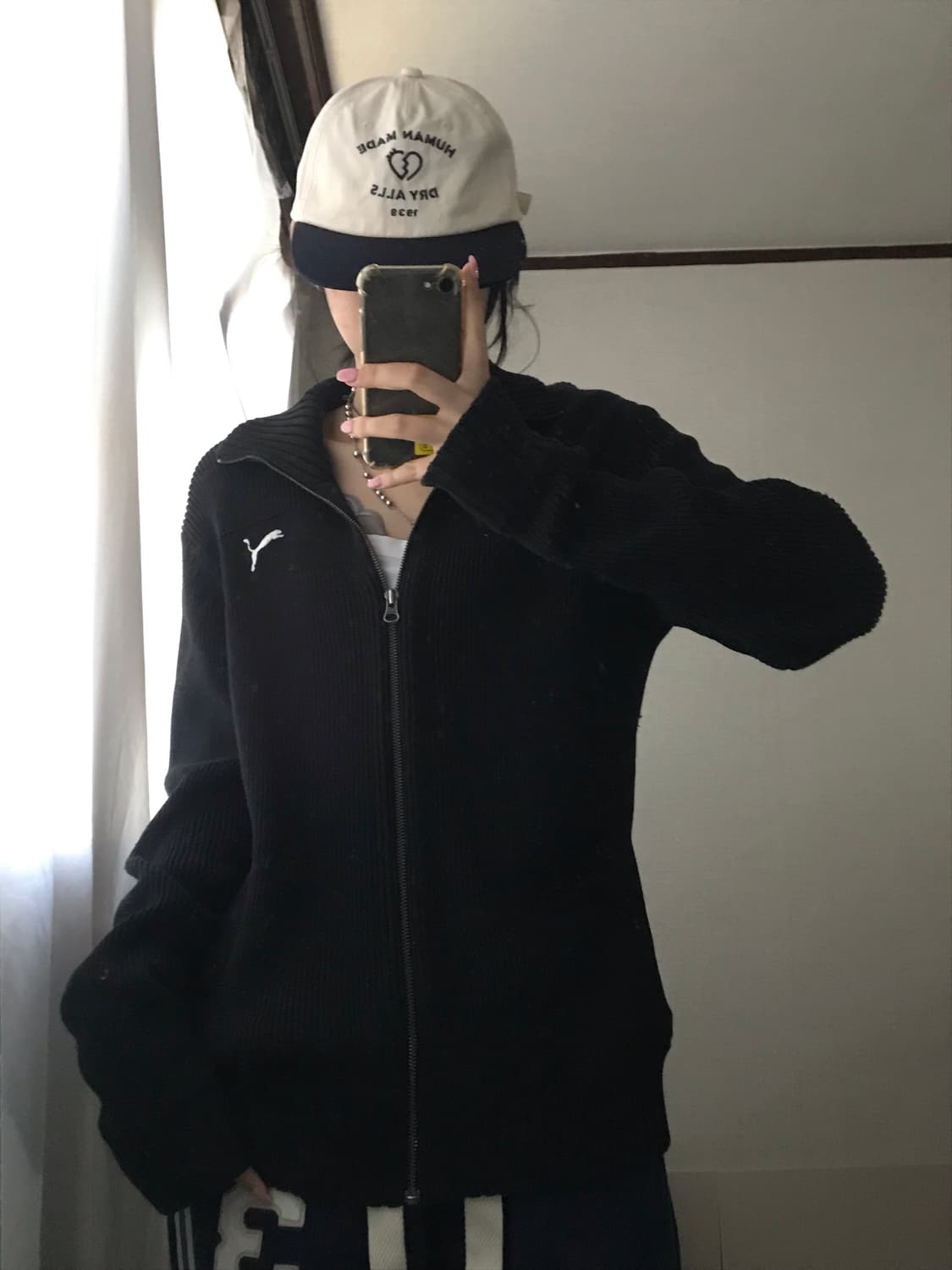 푸마 블랙 하이넥 니트집업 상품이미지4