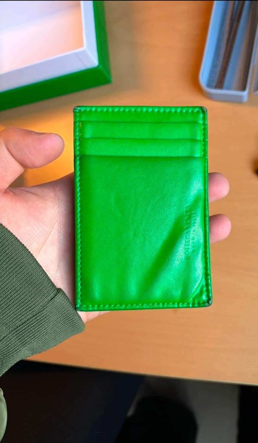 보테가 베네타 카세트 카드 지갑 그린 상품이미지3