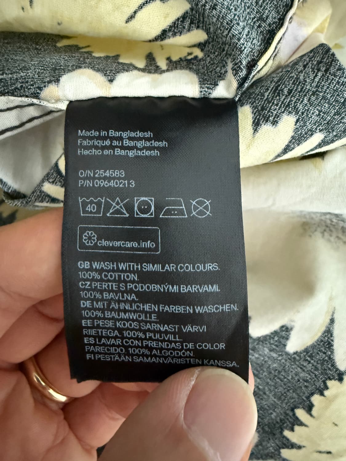 H&M 플라워 코튼 반팔셔츠 상품이미지6