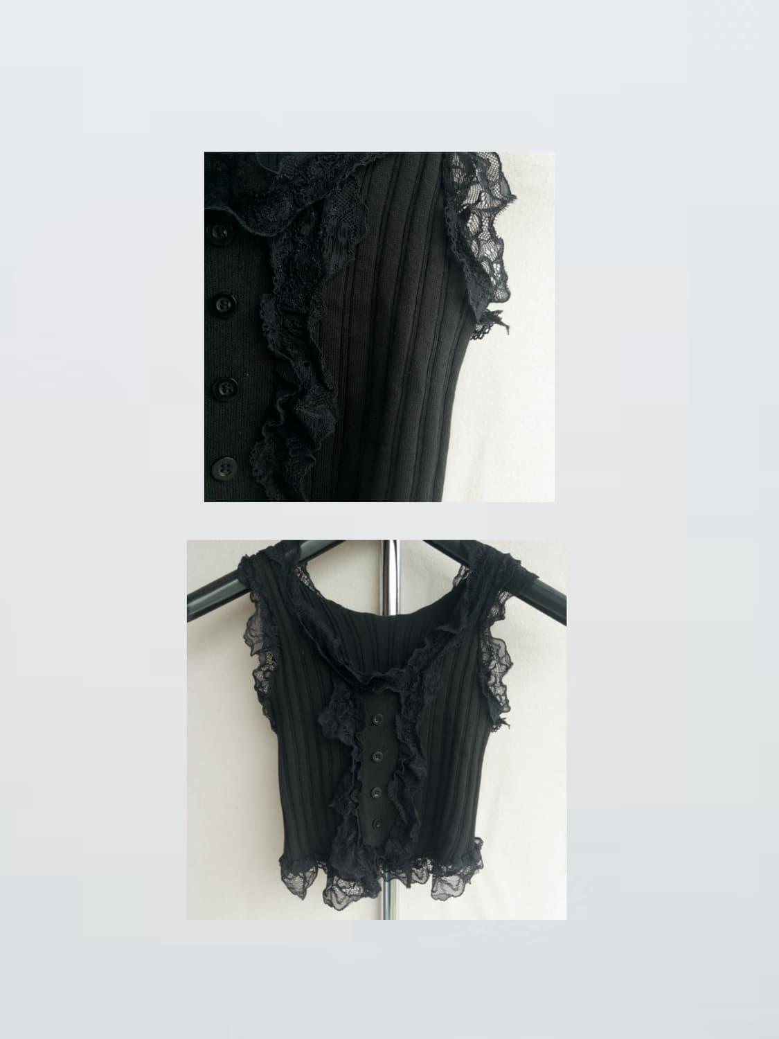 Black Lace Frill Top 블랙 프릴 레이스 탑 상품이미지2
