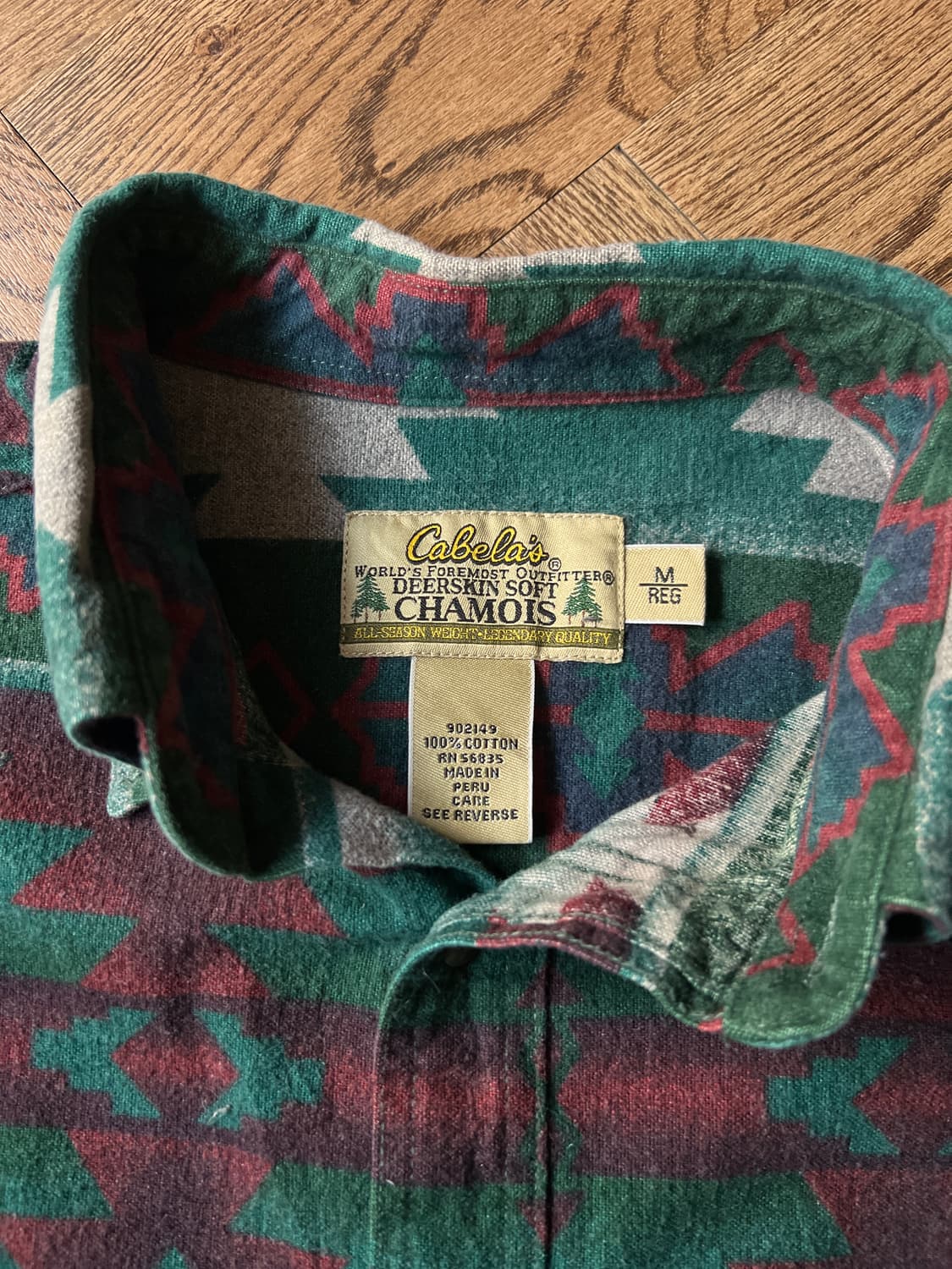 [M]90's USA 빈티지 아즈텍 패턴 샤모아 헌팅 셔츠 상품이미지2