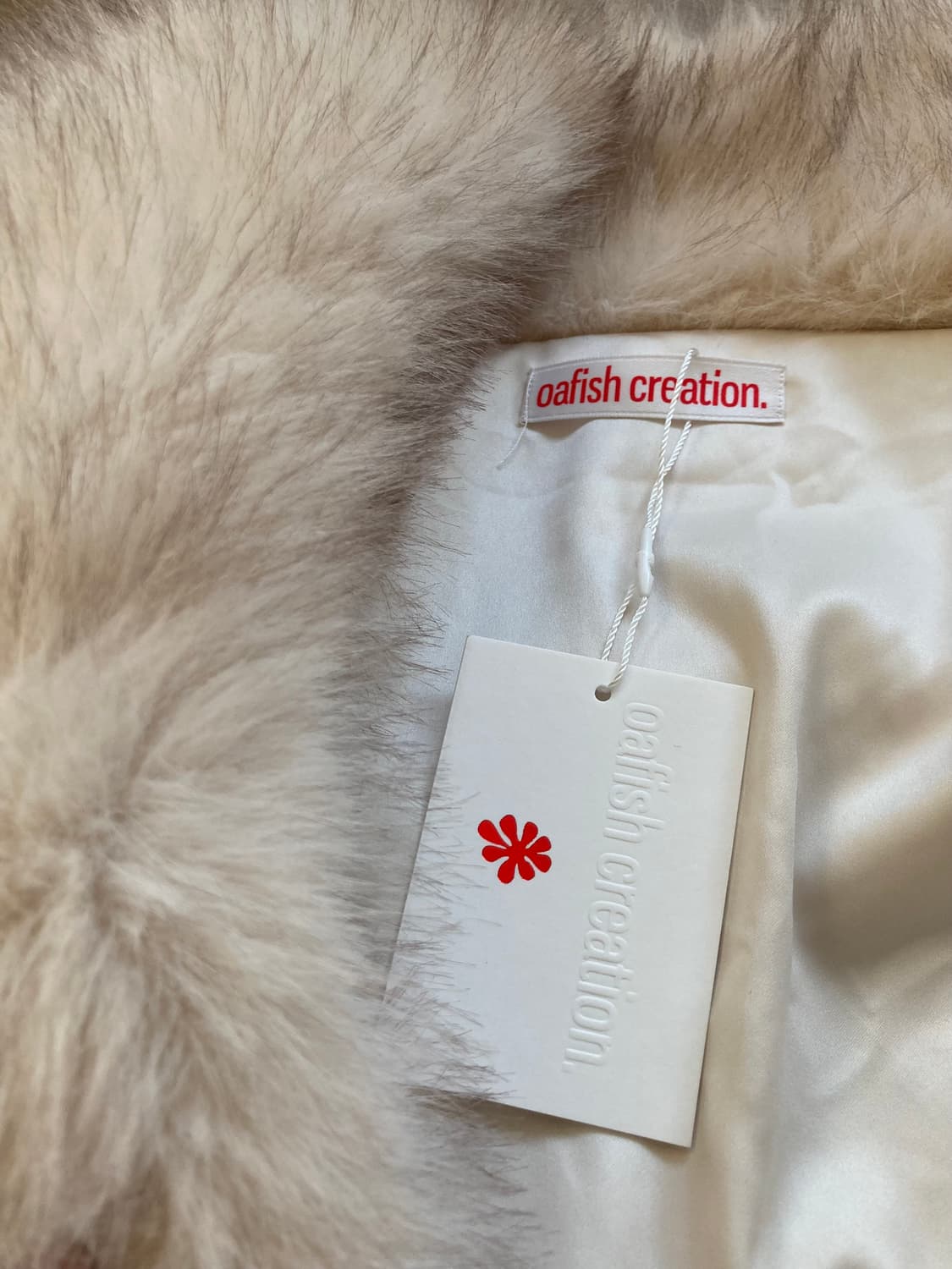 오피쉬 플러피 믹스 퍼 자켓 베이지 상품이미지6