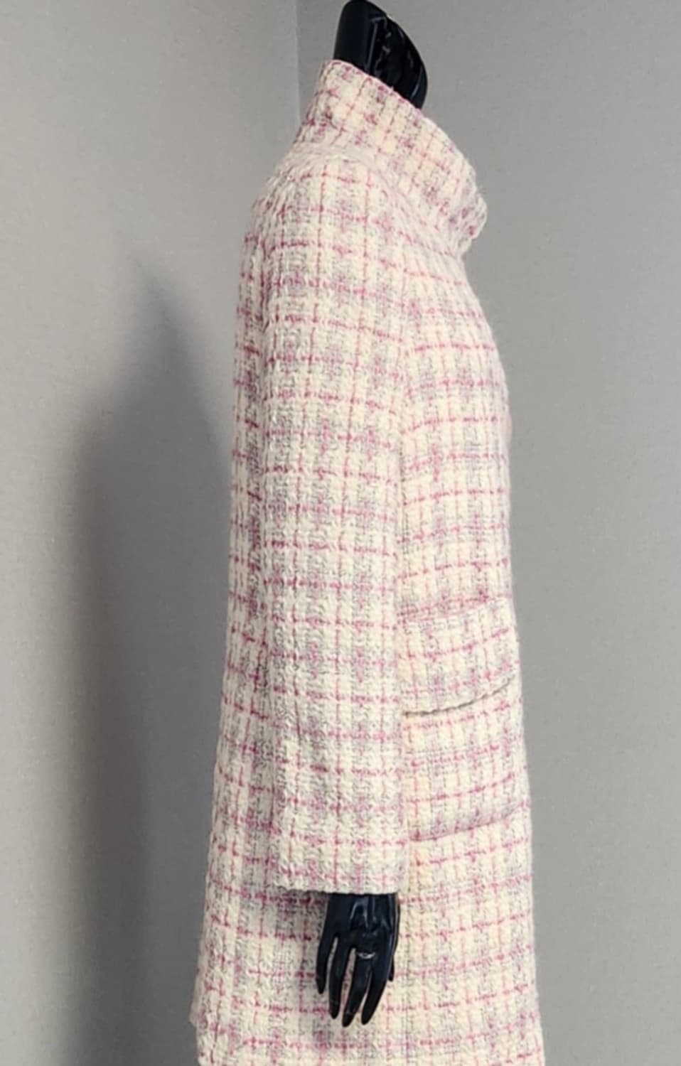 핑크체크 트위드 롱자켓  상품이미지4