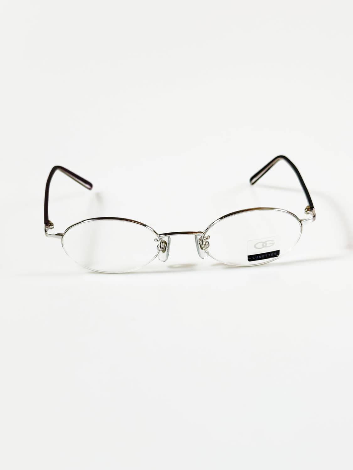 OGIS Occhiali 실버 메탈 오벌 반무테 빈티지 안경 상품이미지2