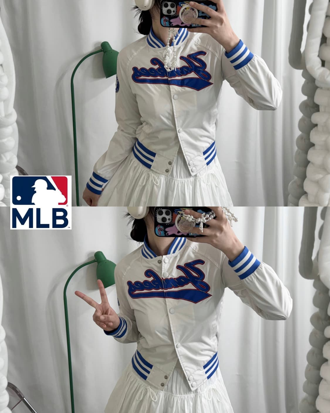 엠엘비 화이트 & 블루 양키스 야구점퍼  상품이미지4