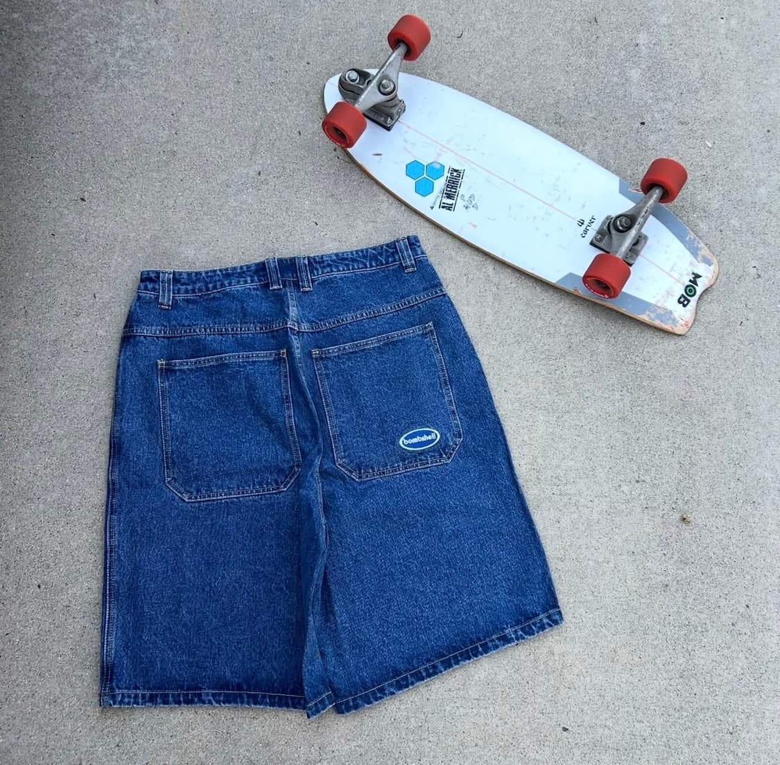 bombshell 데님 반바지 쇼츠 jorts 다크 워시 32 상품이미지4