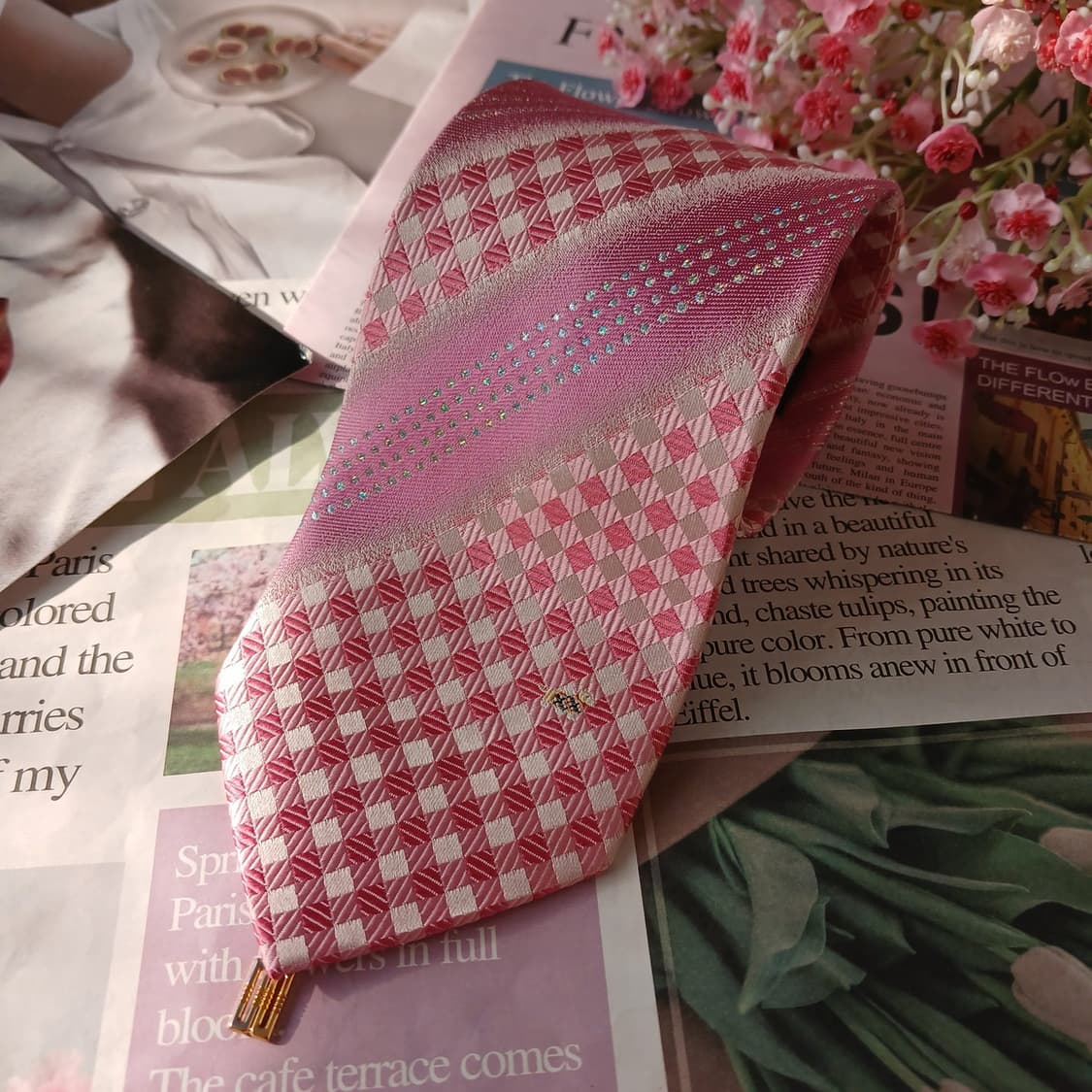 닥스 실크 핑크 패턴 넥타이 8.4cm A등급 A19812
 상품이미지2