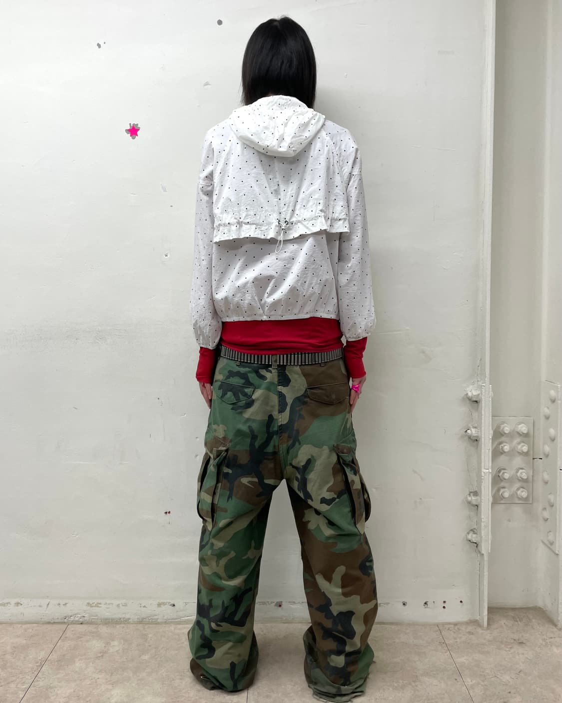  Black Dot White Windbreaker 상품이미지5