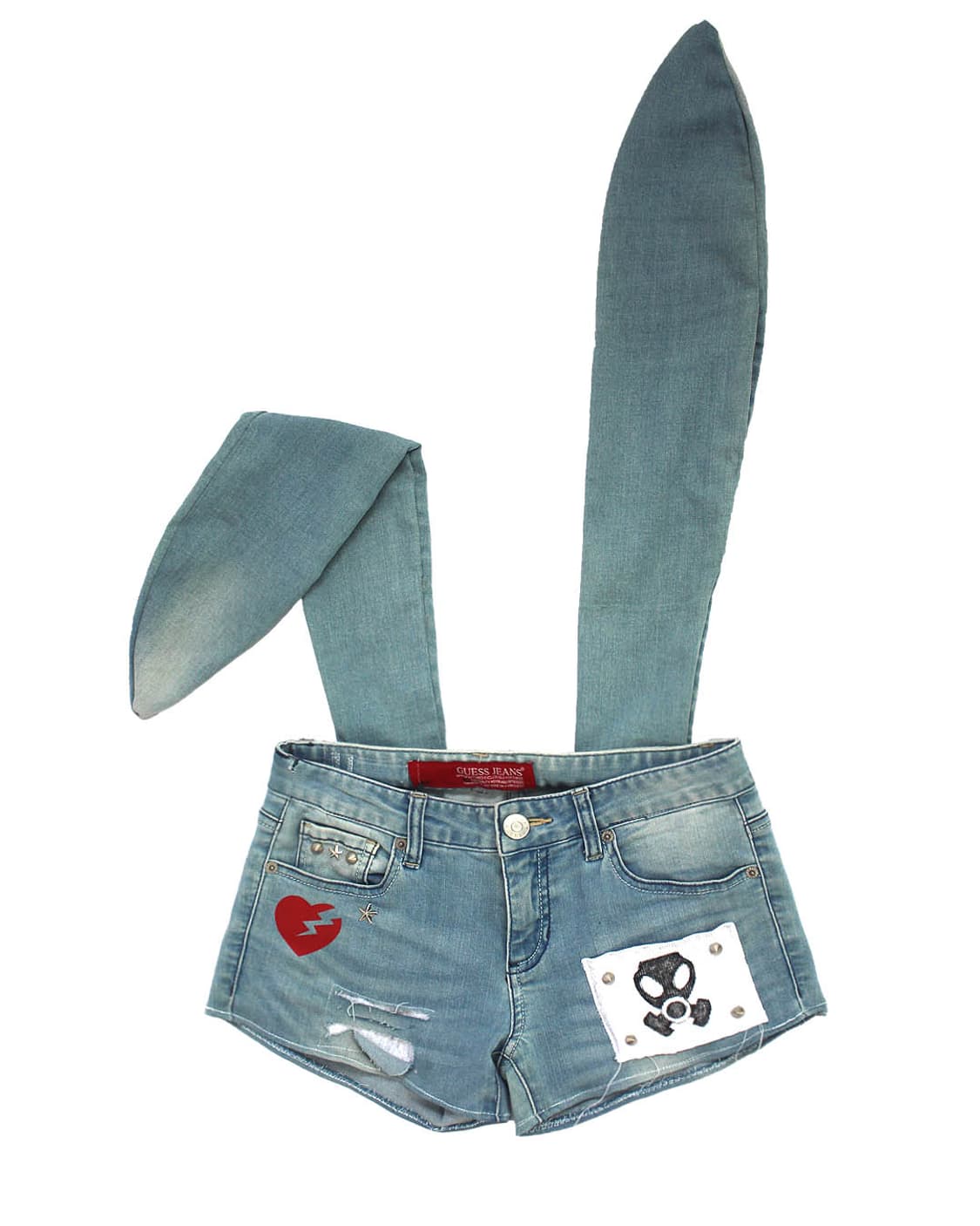 Custom B-ear denim Gas Mask shorts 상품이미지1