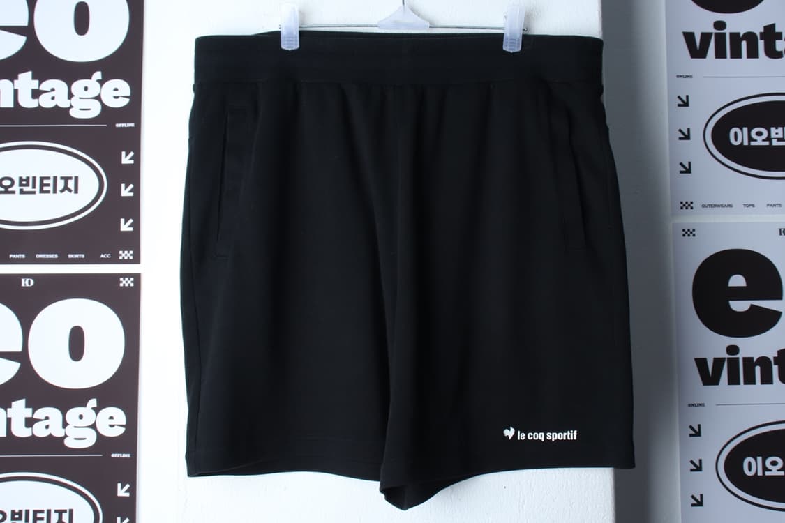 (L-2XL) 르꼬끄 반바지 팬츠 작은사용감 밴딩 블랙-P10091 상품이미지2