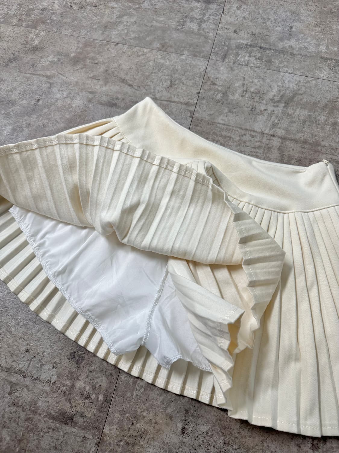 울 아가일 패턴 후디드 니트 플리츠 스커트 2pcs SET 상품이미지8