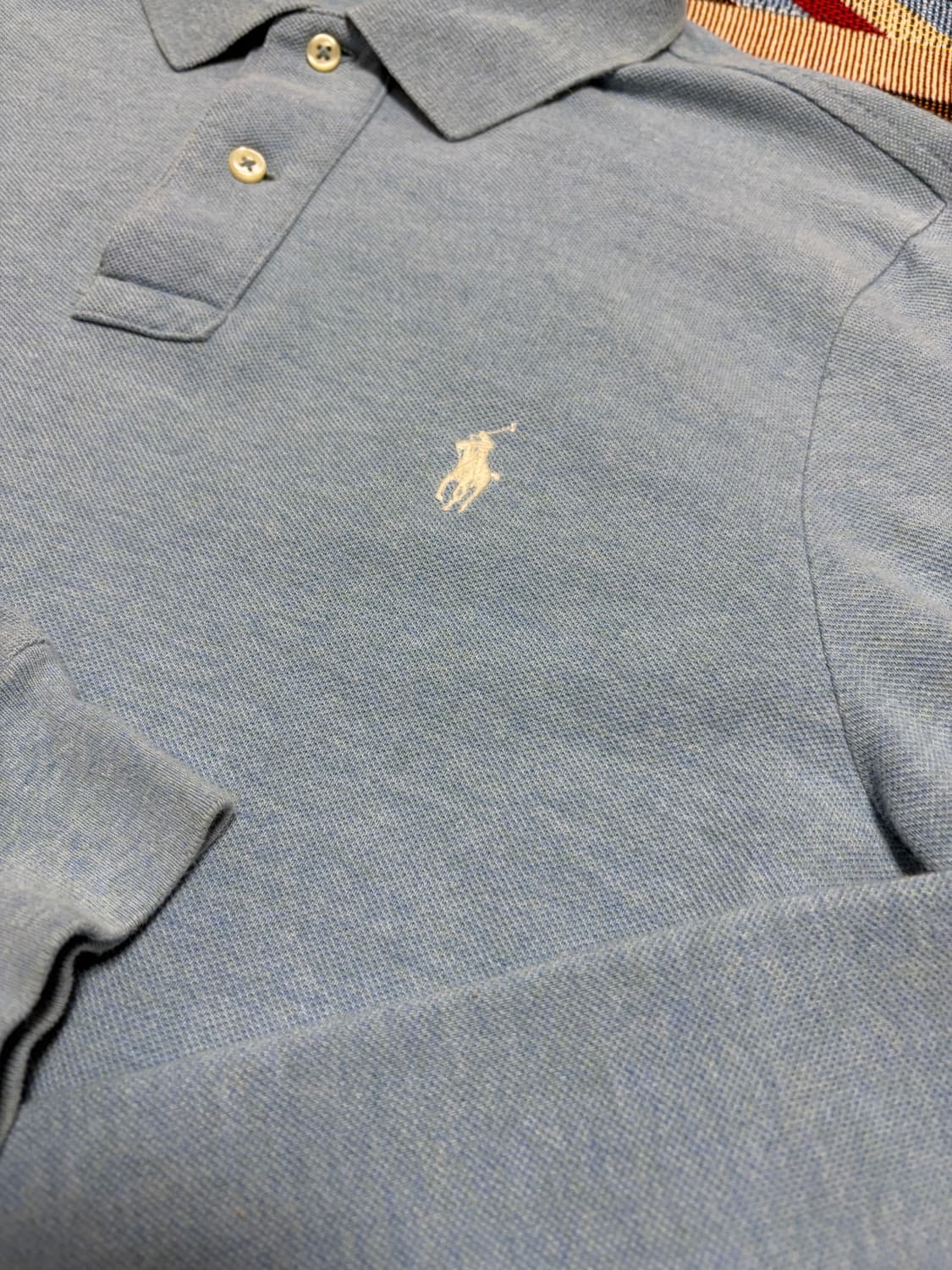 M) 폴로 랄프로렌 긴팔 카라티 PK티 하늘색 상품이미지2