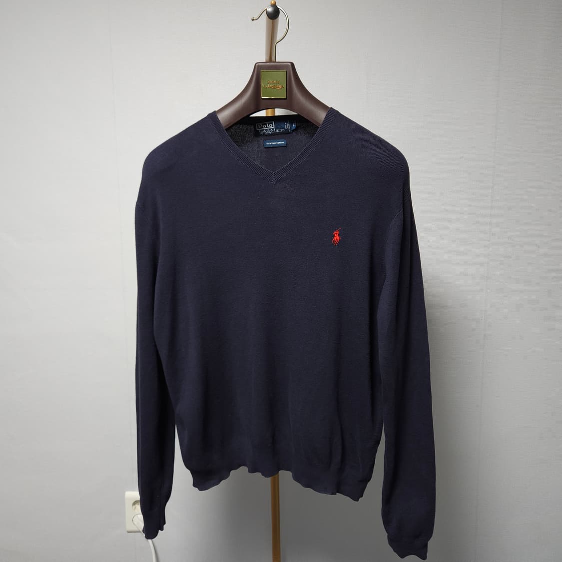 L ) 폴로 랄프로렌 피마코튼 네이비 브이넥 니트 상품이미지2