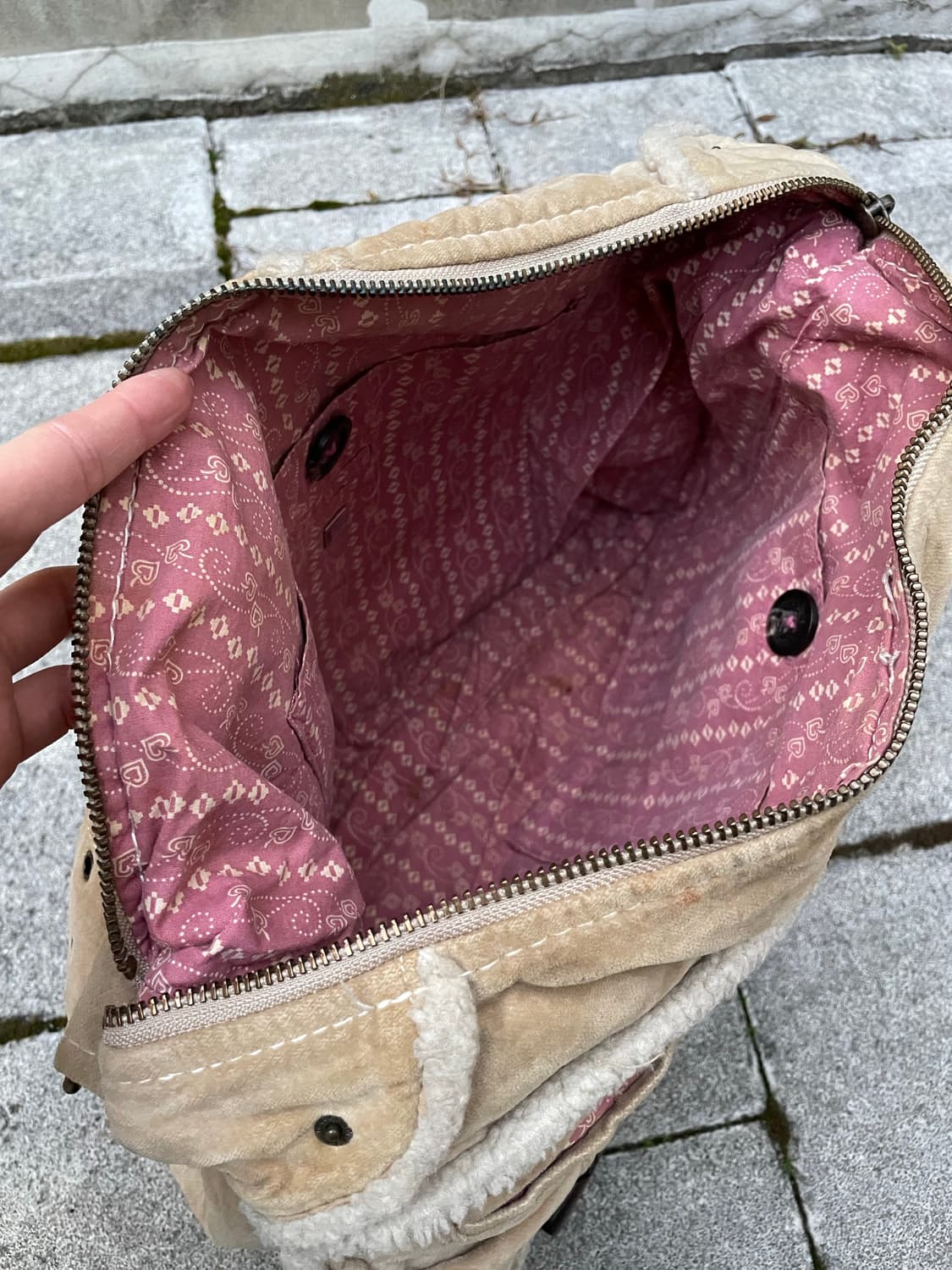 (빈티지)00‘s Gap 갭 코듀로이 양털 크로스 토트백 상품이미지6