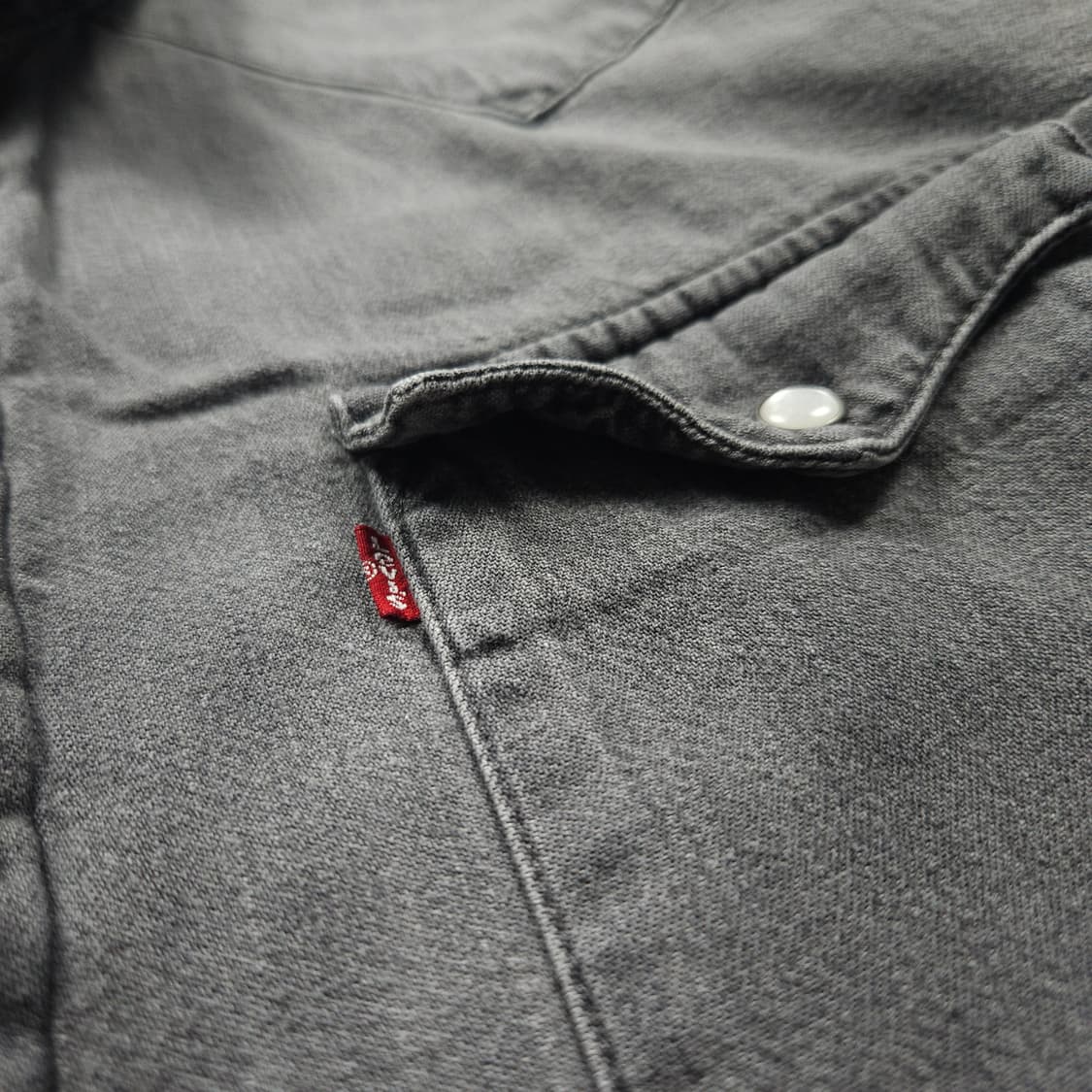 리바이스 흑청 웨스턴 데님 셔츠 (L) 상품이미지3