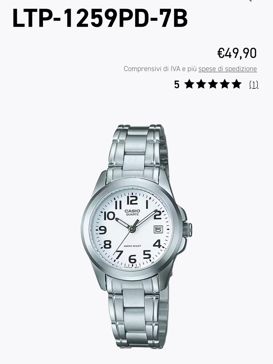 [희귀] 카시오 LTP 1259D-1A 블랙 S 상품이미지3