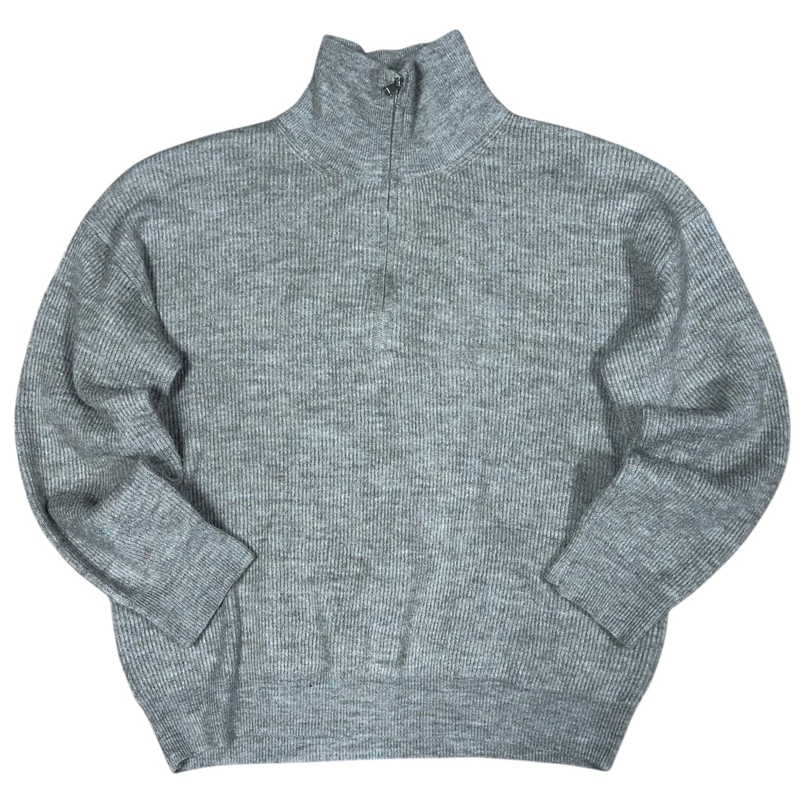 (바배) 베이지색 니트 반집업 상품이미지1