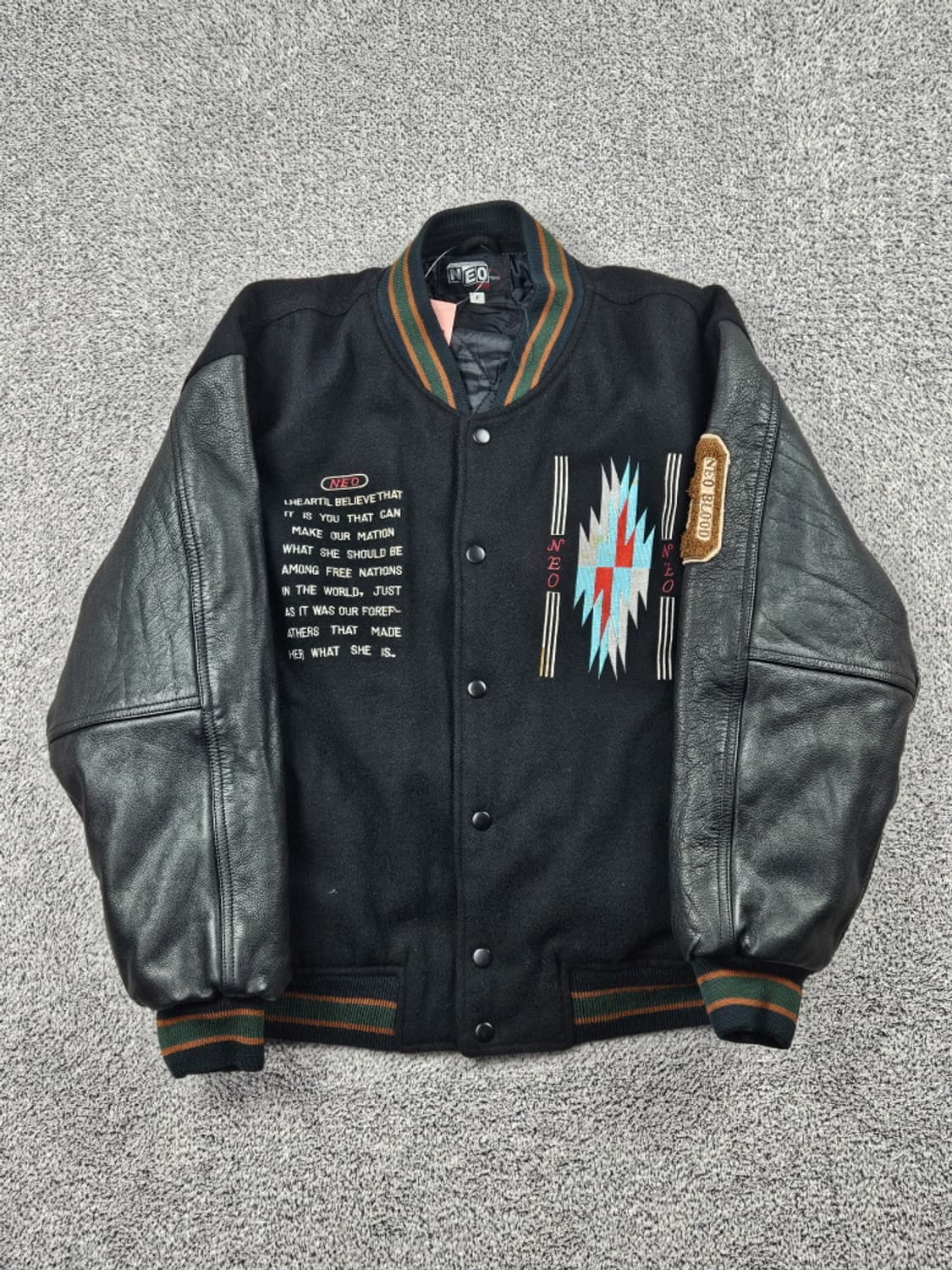 네오 블러드 레더 울 인디언 아즈텍 바시티 자켓 ( F ) / 10105 상품이미지3
