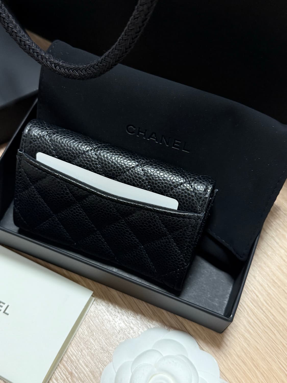 샤넬 은장 카드지갑 블랙 새상품 상품이미지3