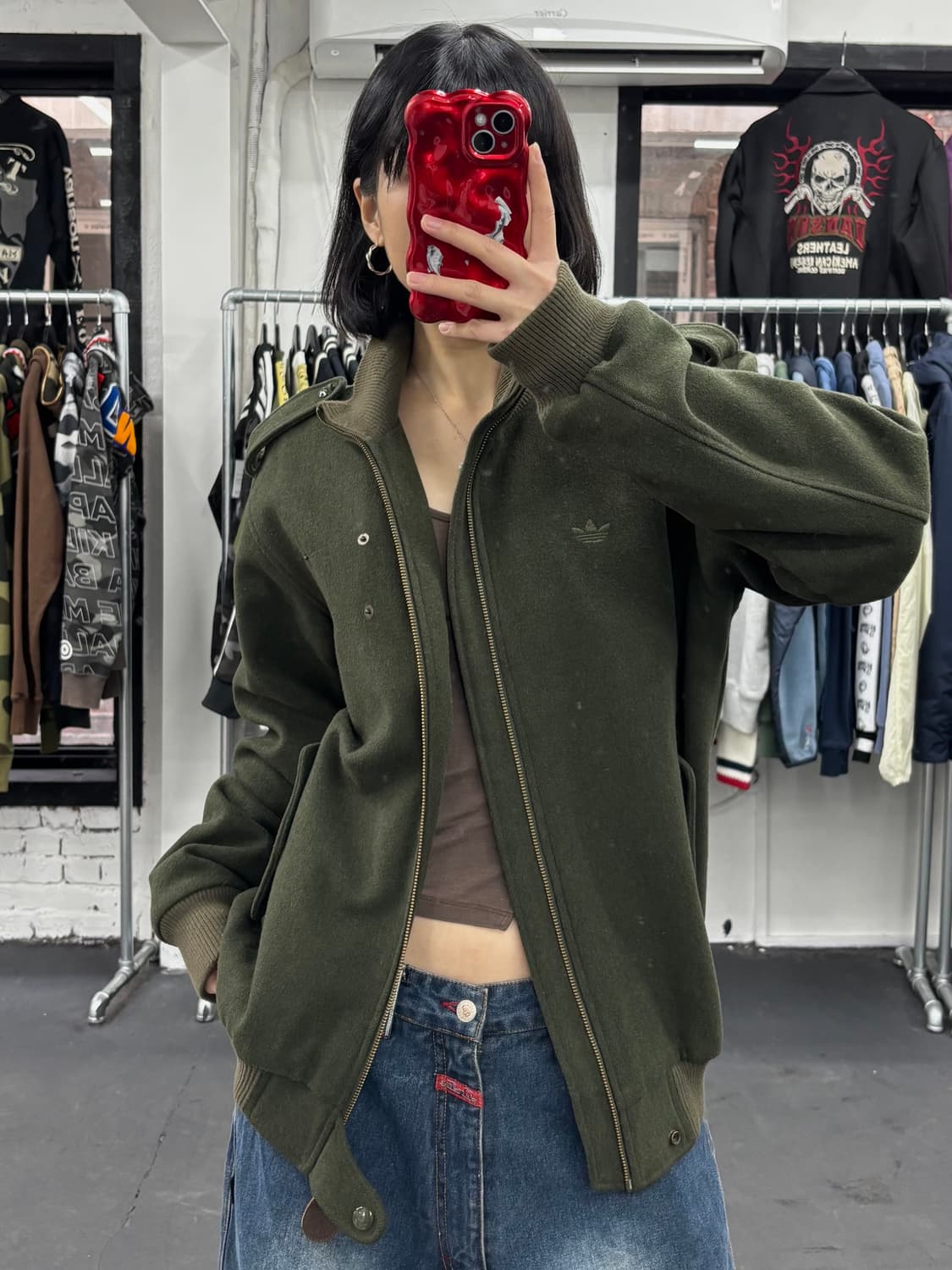 아디다스 파이어버드 카키 울 자켓 상품이미지2