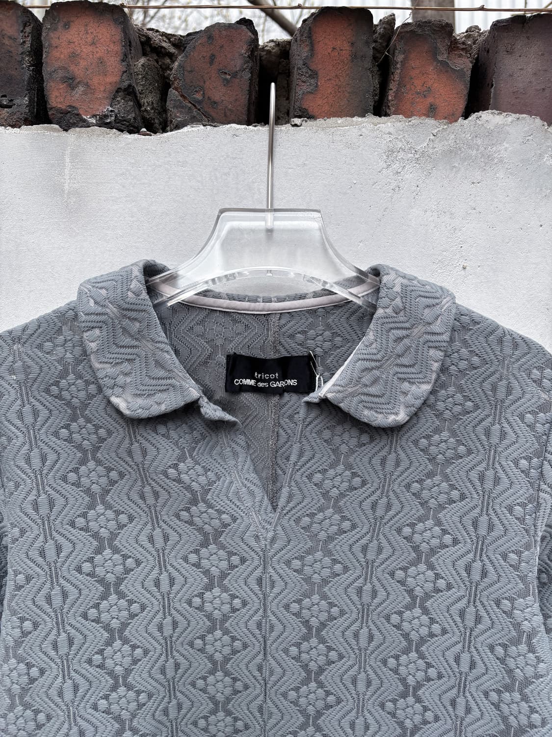 꼼데가르송 트리콧 AD1999 시스루 레이스 라운드카라 블라우스 상품이미지3