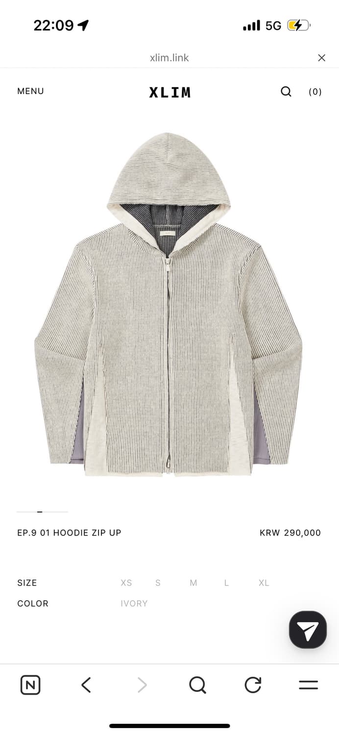 엑슬림 ep.9 01 후드집업 (xs) 상품이미지1