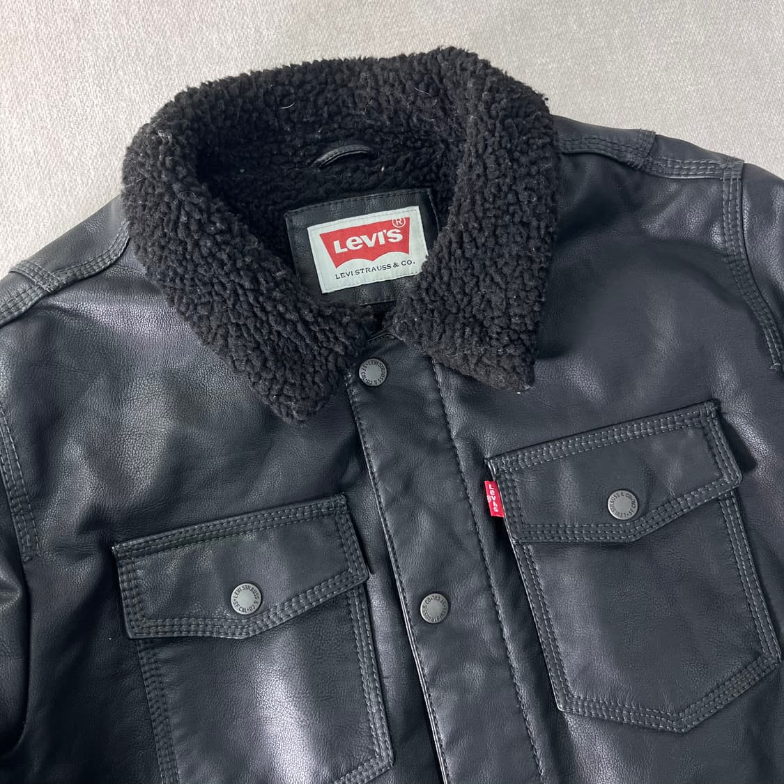 100 리바이스 쉐르파 트러커 레더 자켓 상품이미지2
