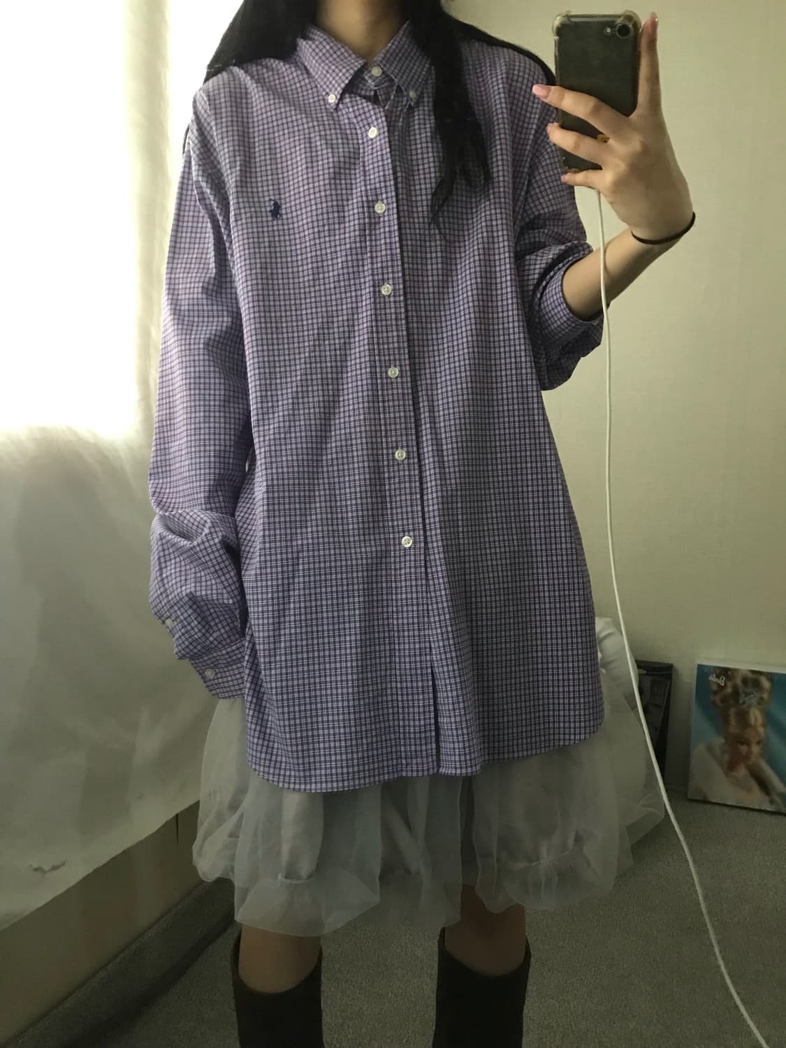 폴로 퍼플 체크셔츠 상품이미지3