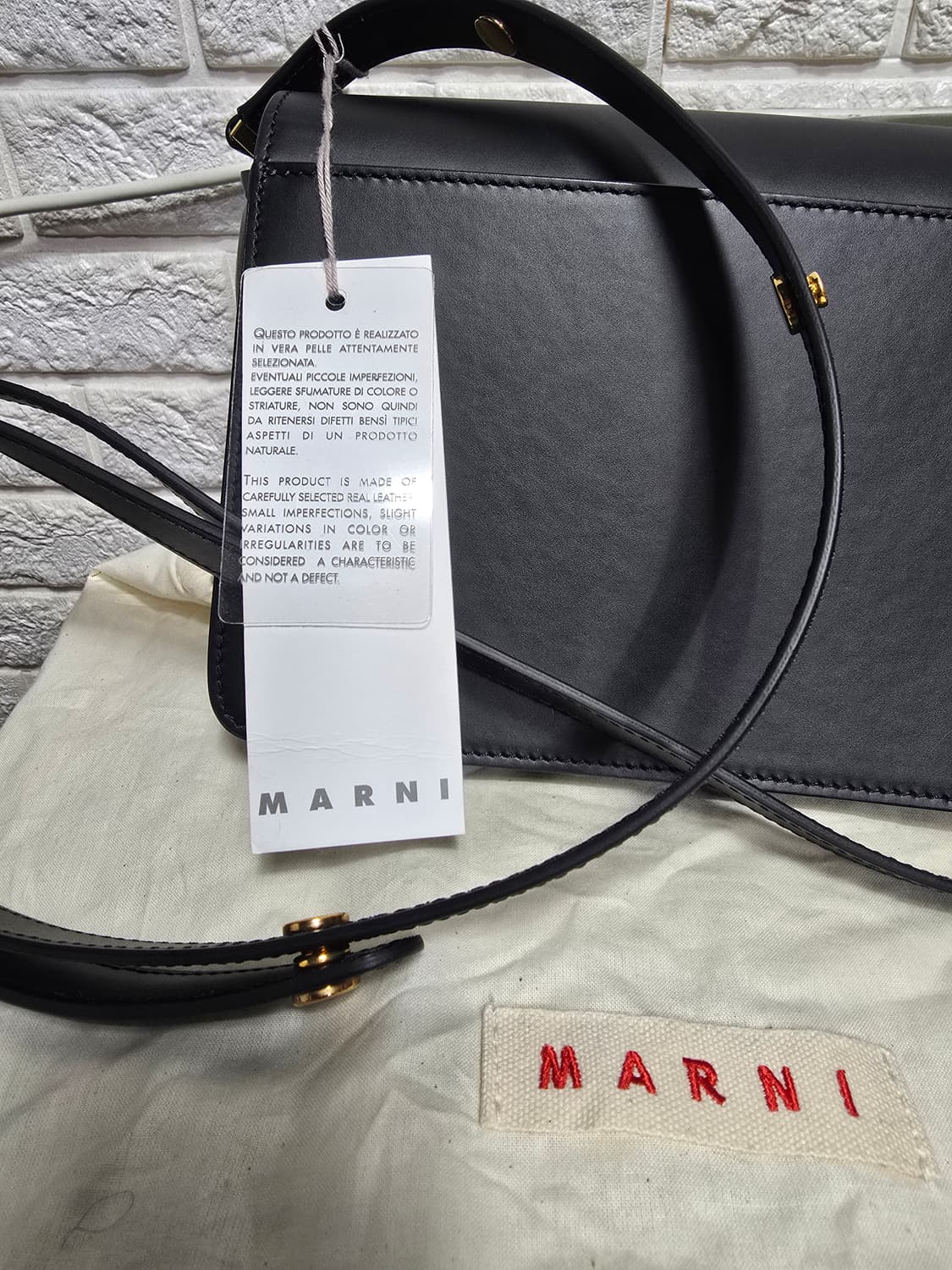 마르니 트렁크백 미듐 블랙 카프스킨.새상품 상품이미지6