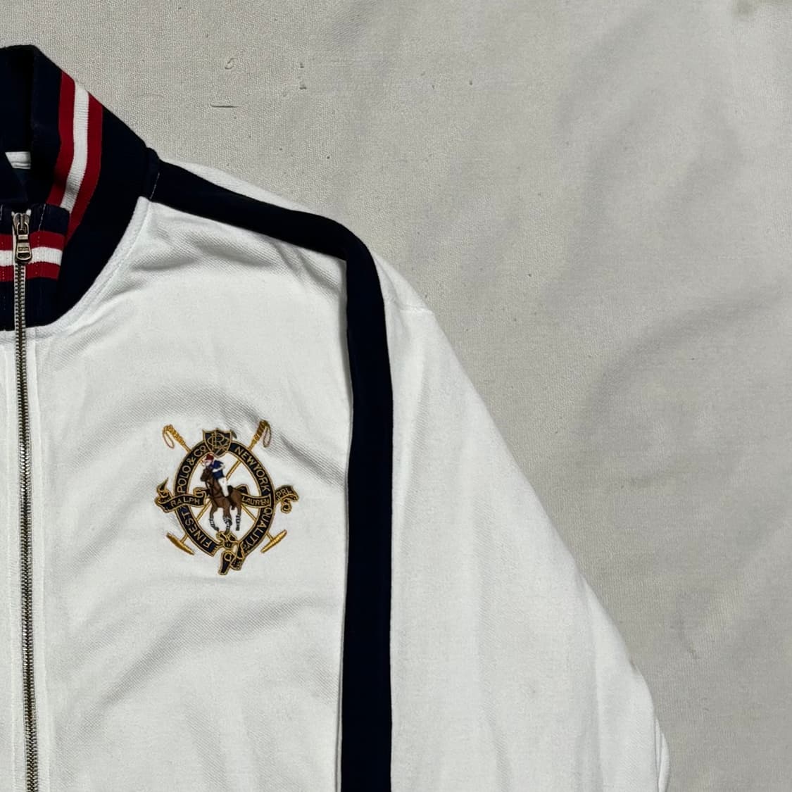 XL 폴로랄프로렌 뉴욕 파이니스트 화이트 트랙 자켓 상품이미지1