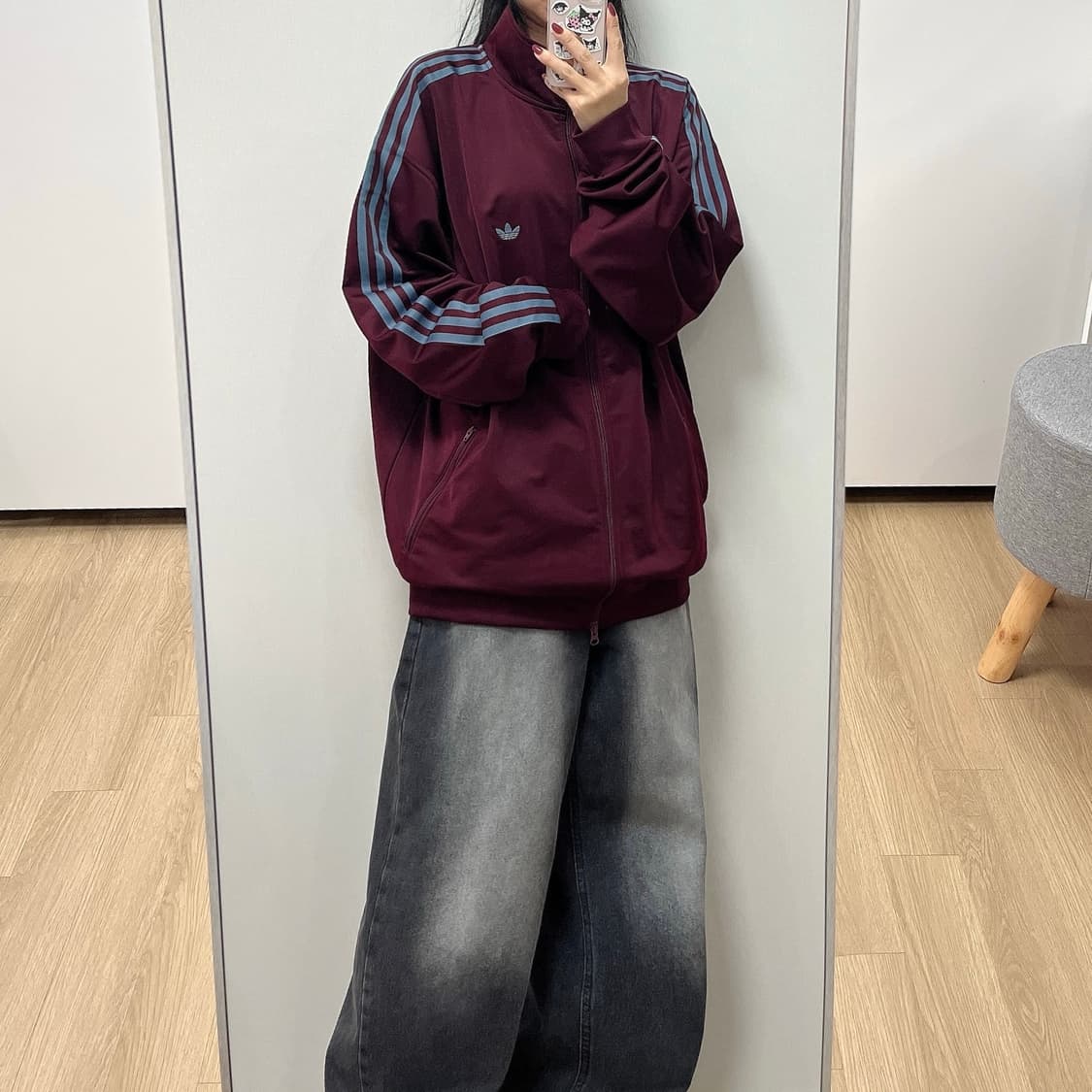 아디다스 마룬 버건디 하늘 BB 베켄바우어 트랙탑 져지 상품이미지2