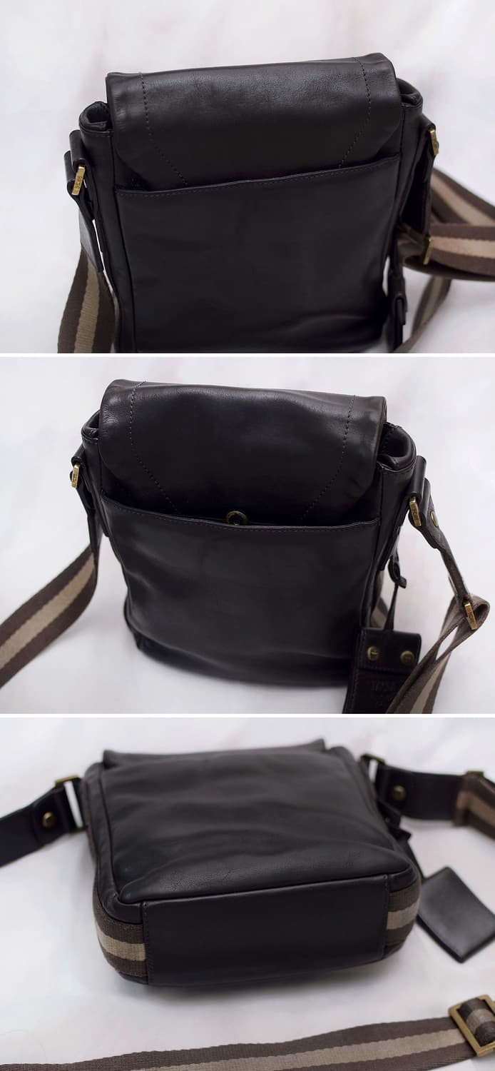 MCM 삼선 라이닝 풀그레인 카프스킨 레더 미니 메신저백 상품이미지5