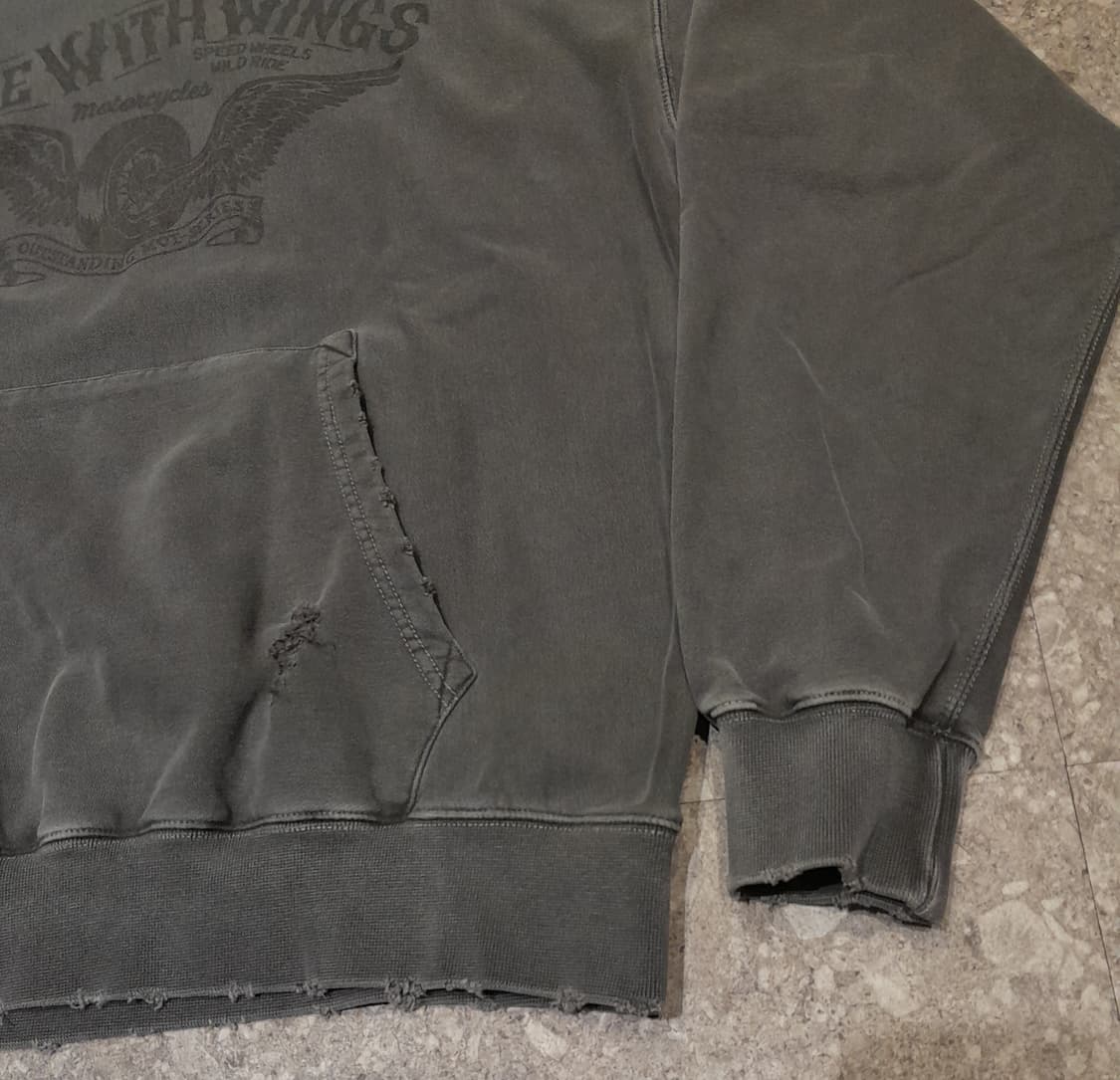 💥아웃스탠딩 피그먼트다잉 데미지 후드 (M)
 상품이미지5