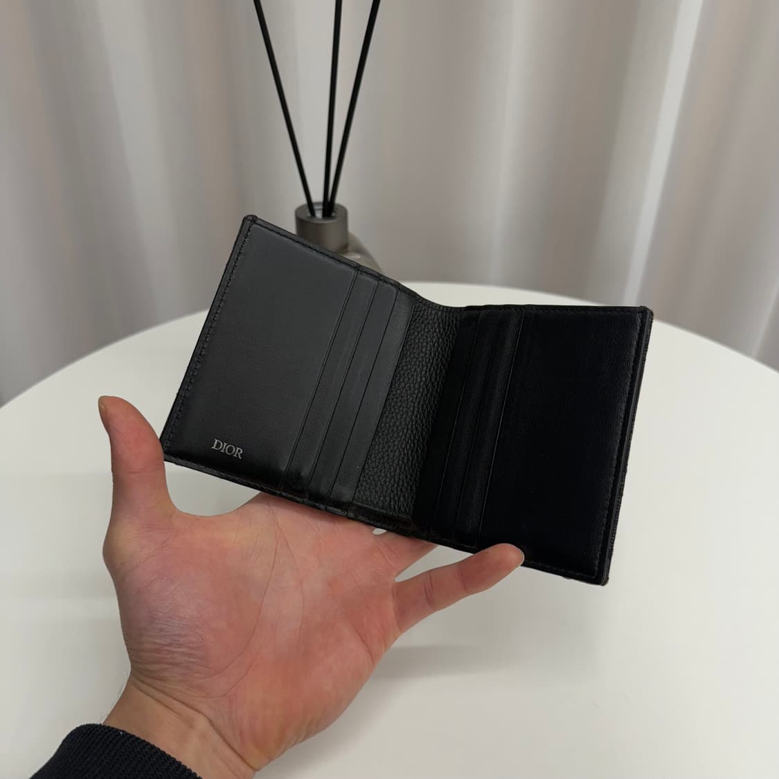 디올 오블리크 자카드 반지갑 블랙 상품이미지3