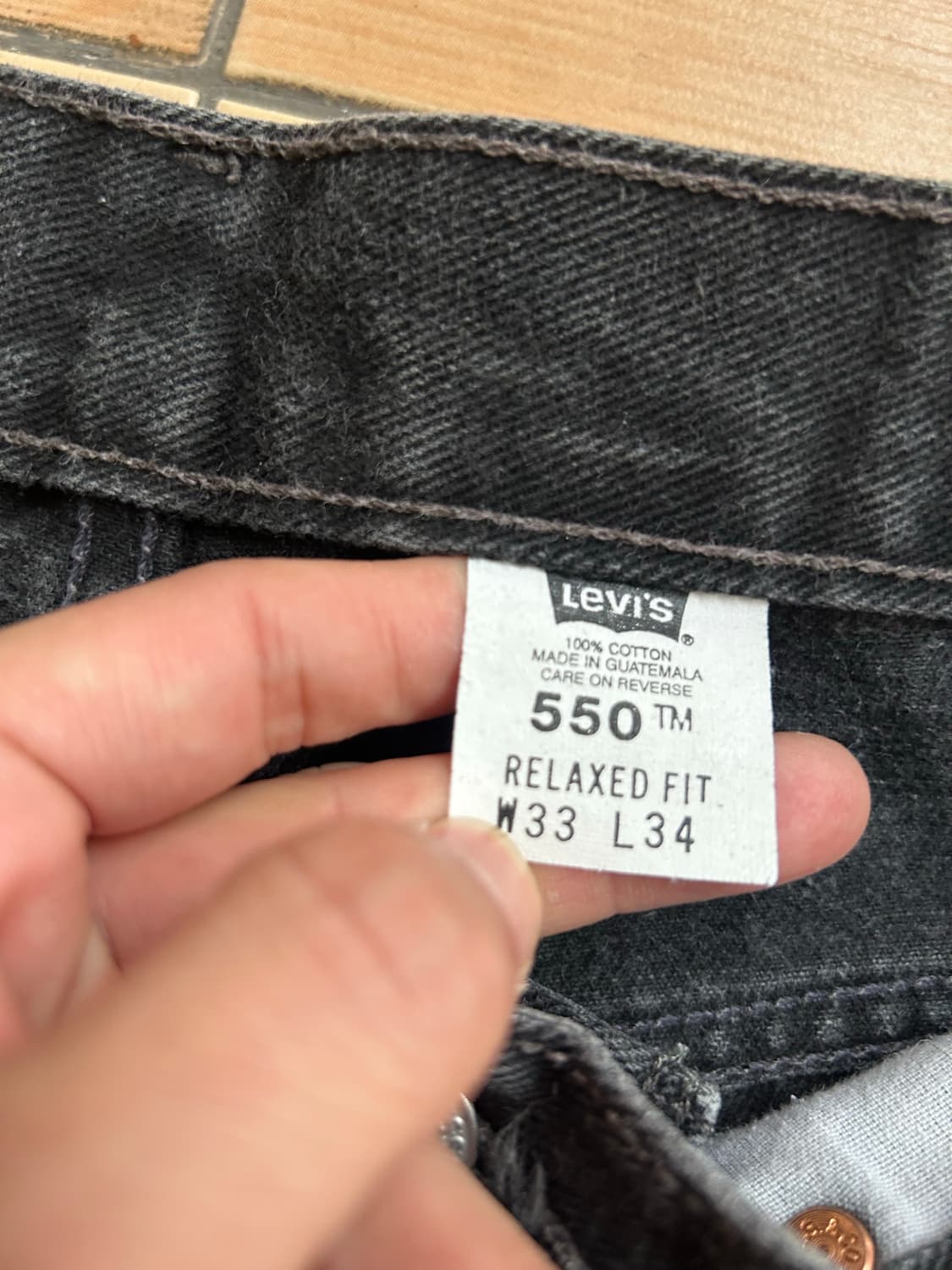 00‘s 리바이스550 블랙진 33in 상품이미지4