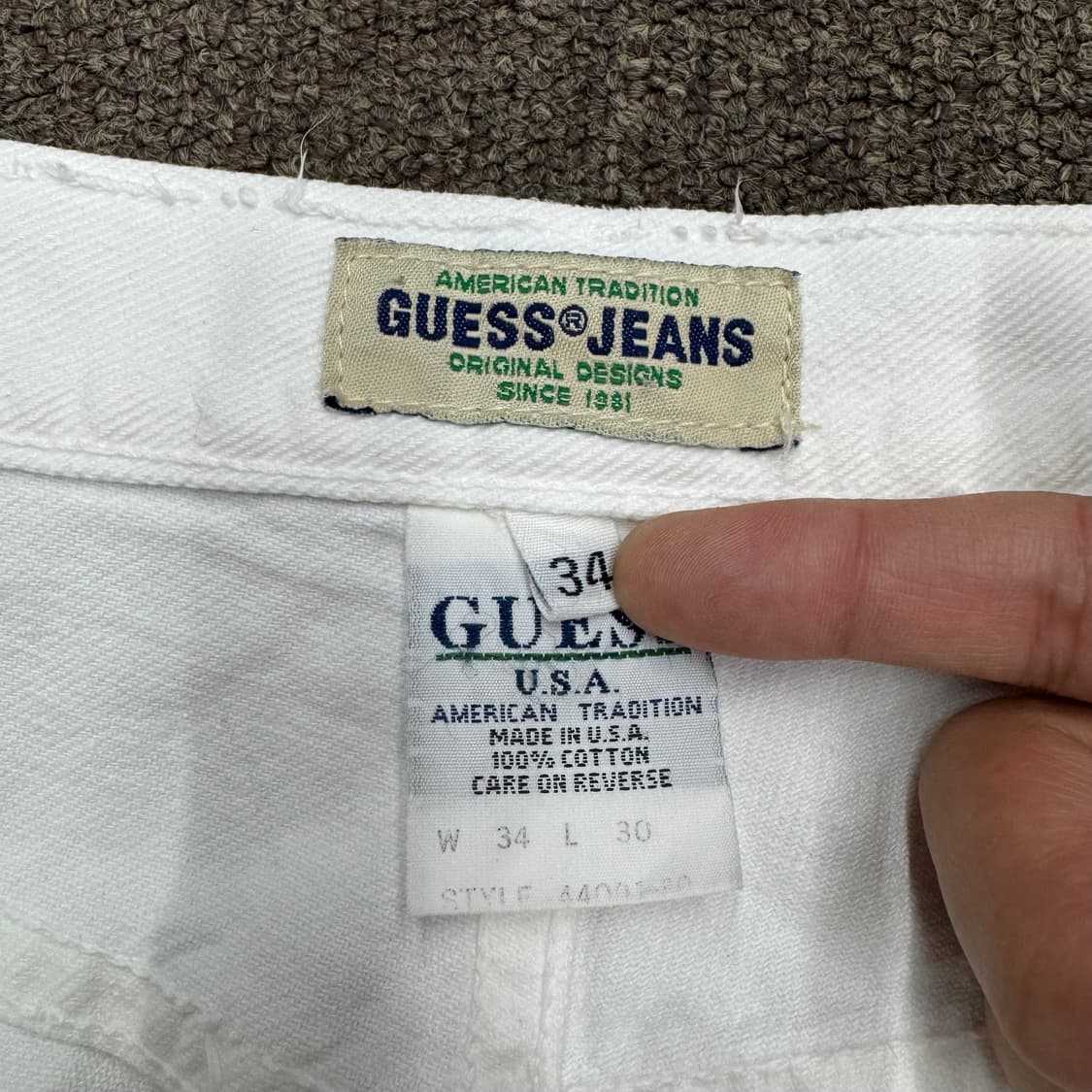 80s 게스 화이트 데님 made in USA (34)   상품이미지7