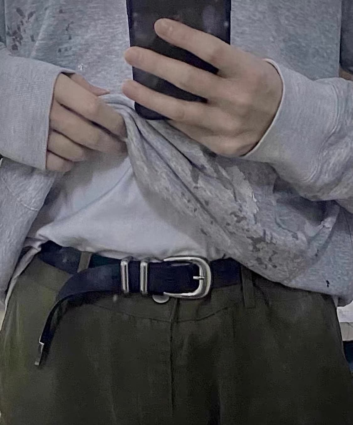 올드머니 2.3cm 얇은 빈티지 가죽벨트 상품이미지6