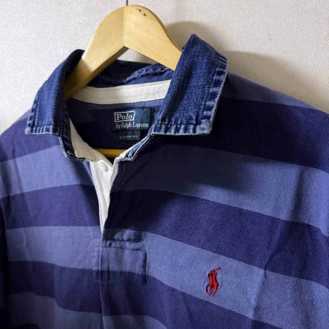 폴로 랄프로렌 데님배색 럭비 긴팔카라 티셔츠 커스텀XL (105) 상품이미지2