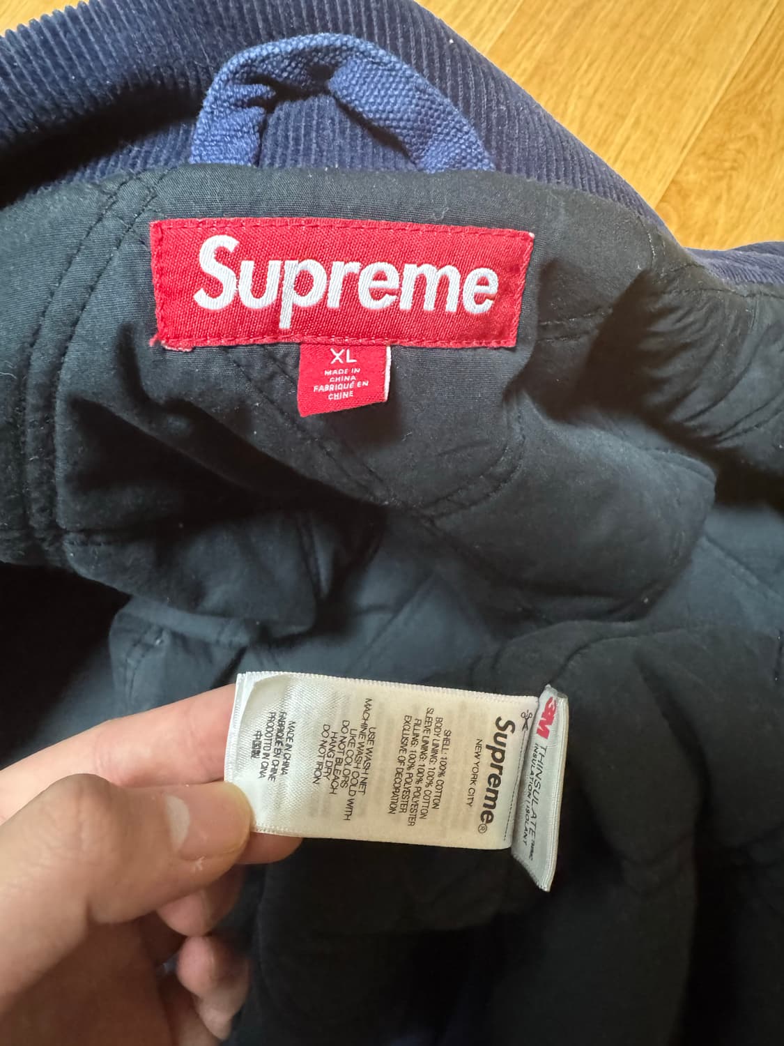 슈프림 올드 잉글리쉬 캔버스 워크 자켓 네이비 - 25SS 상품이미지3