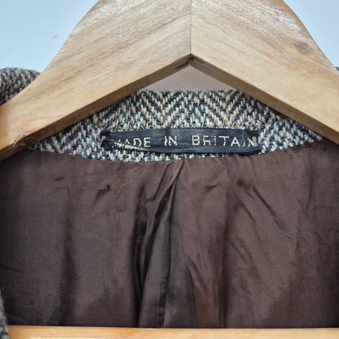 헤리스트위드 헤링본 패턴 브라운 자켓 남성 M 상품이미지2