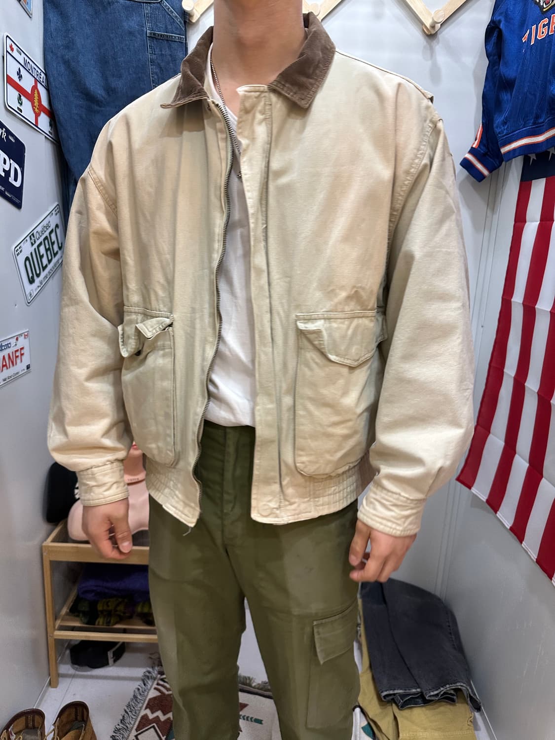 90s Van Heuson 코튼 블루종 상품이미지7