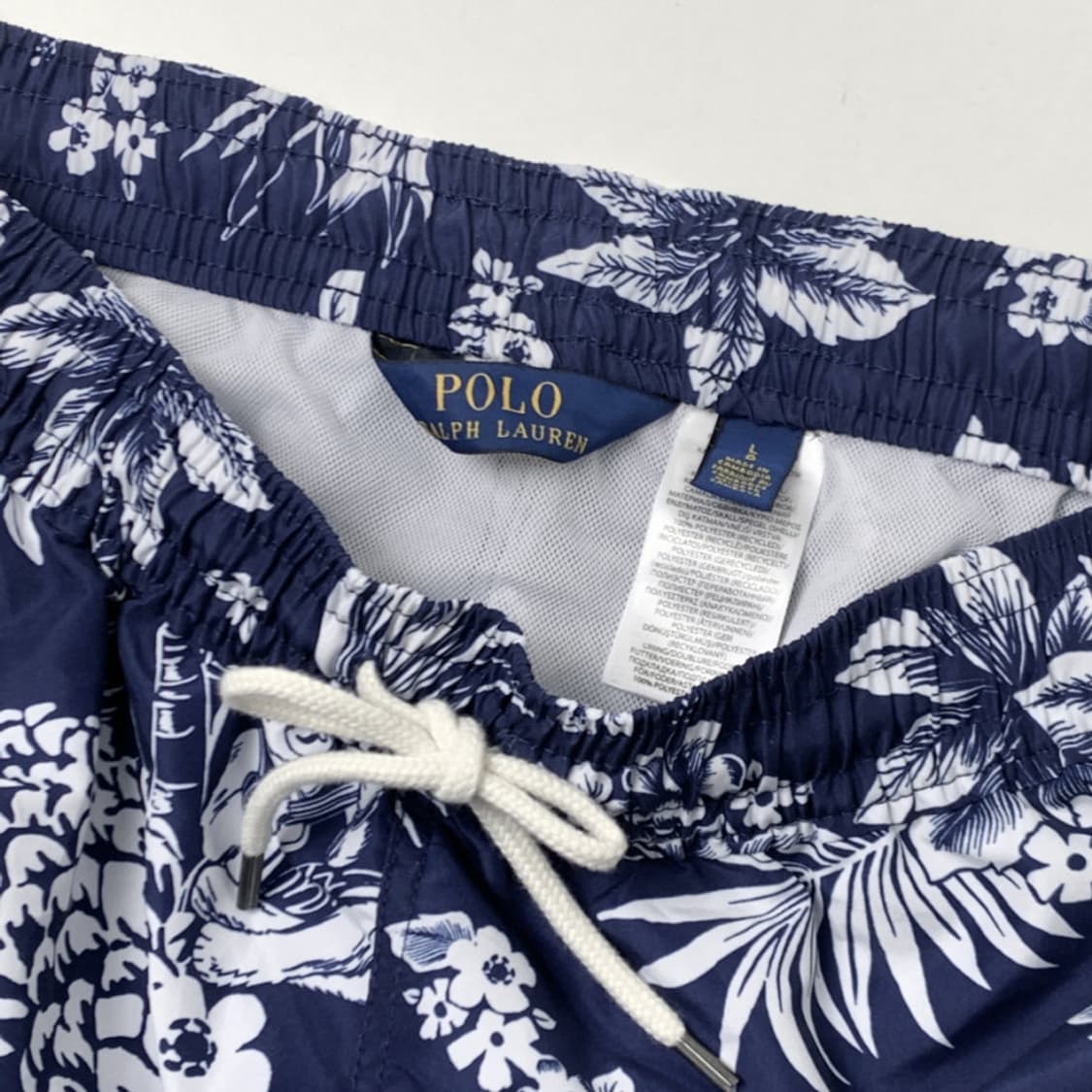 폴로 랄프로렌 베어 하와이 패텀 스윔팬츠 반바지 화이트끈 L 상품이미지5