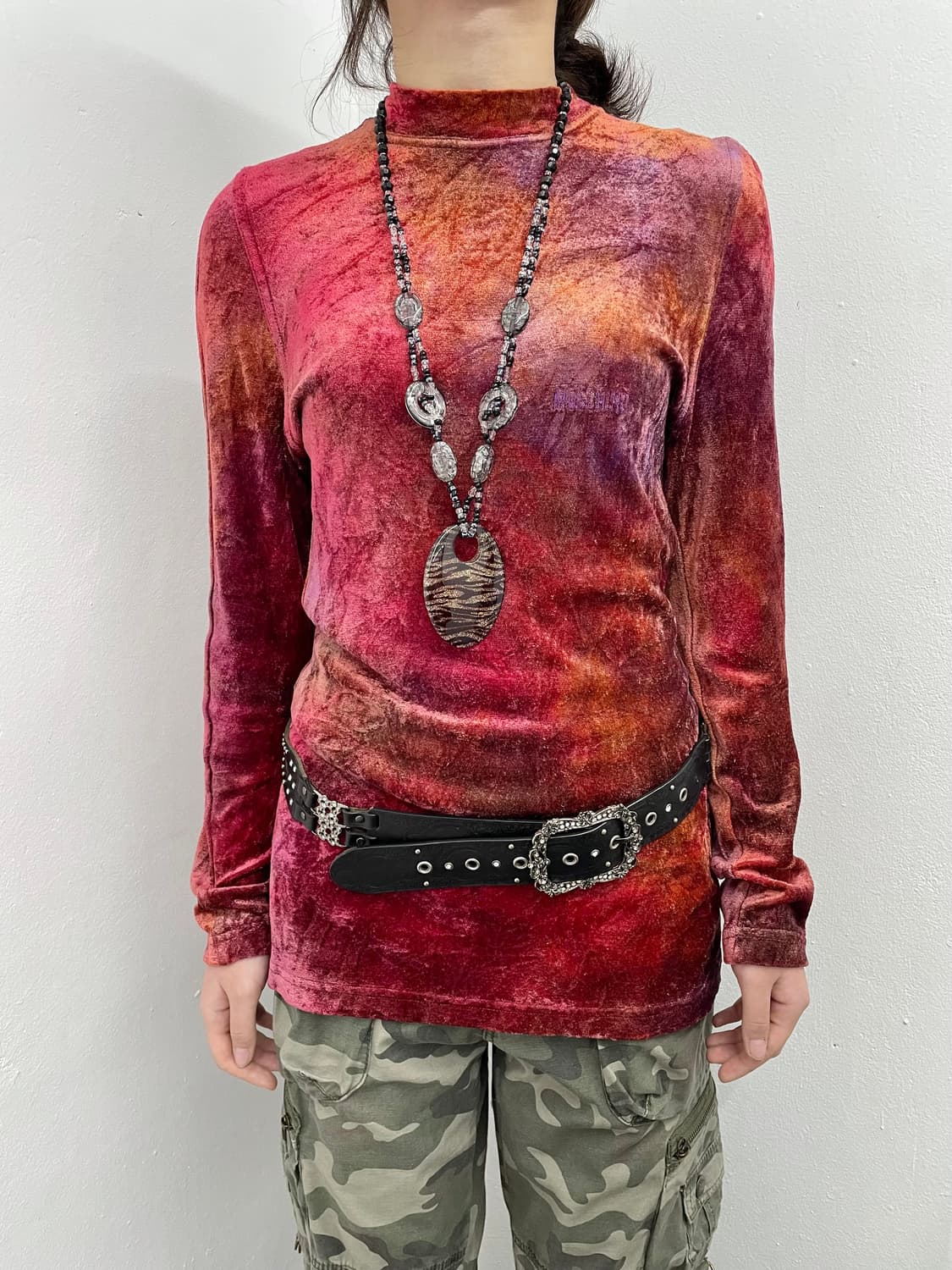 모스키노 로고 벨로아 슬림 탑  상품이미지4