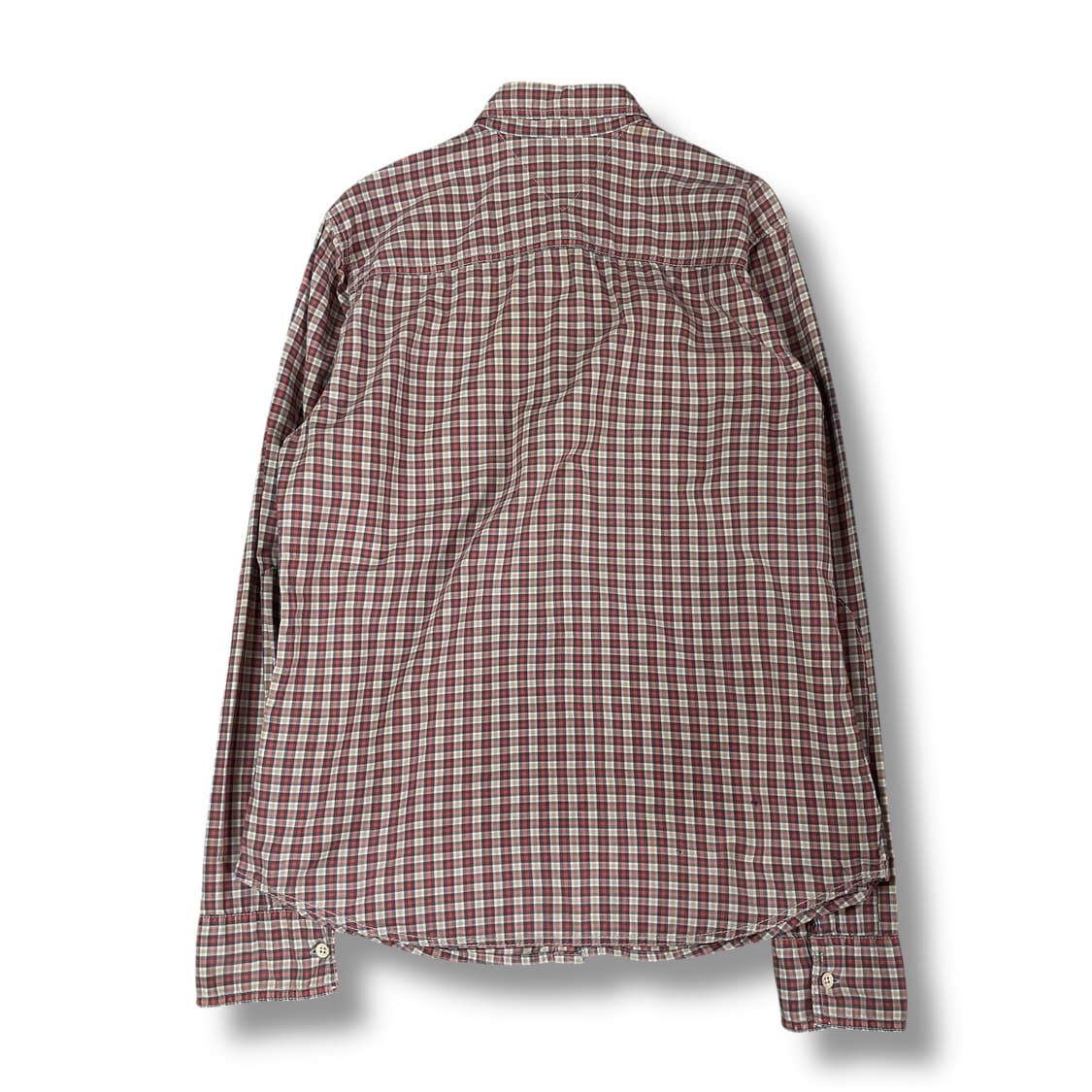 타미힐피거 레드 네이비 체크 긴팔 셔츠 M  상품이미지3