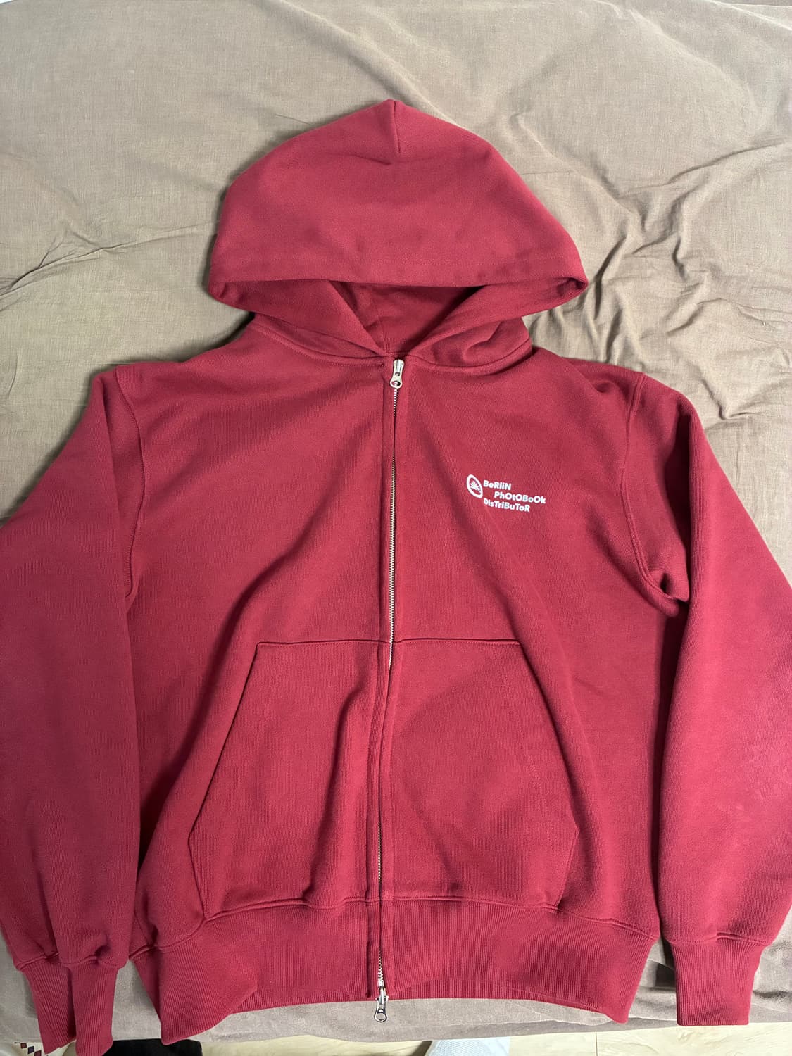 베를린포토북 후드집업 버건디M사이즈 상품이미지2