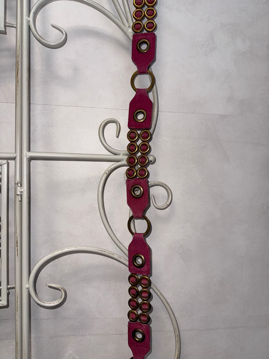 Cherry pink gold eyelet chain belt 상품이미지6