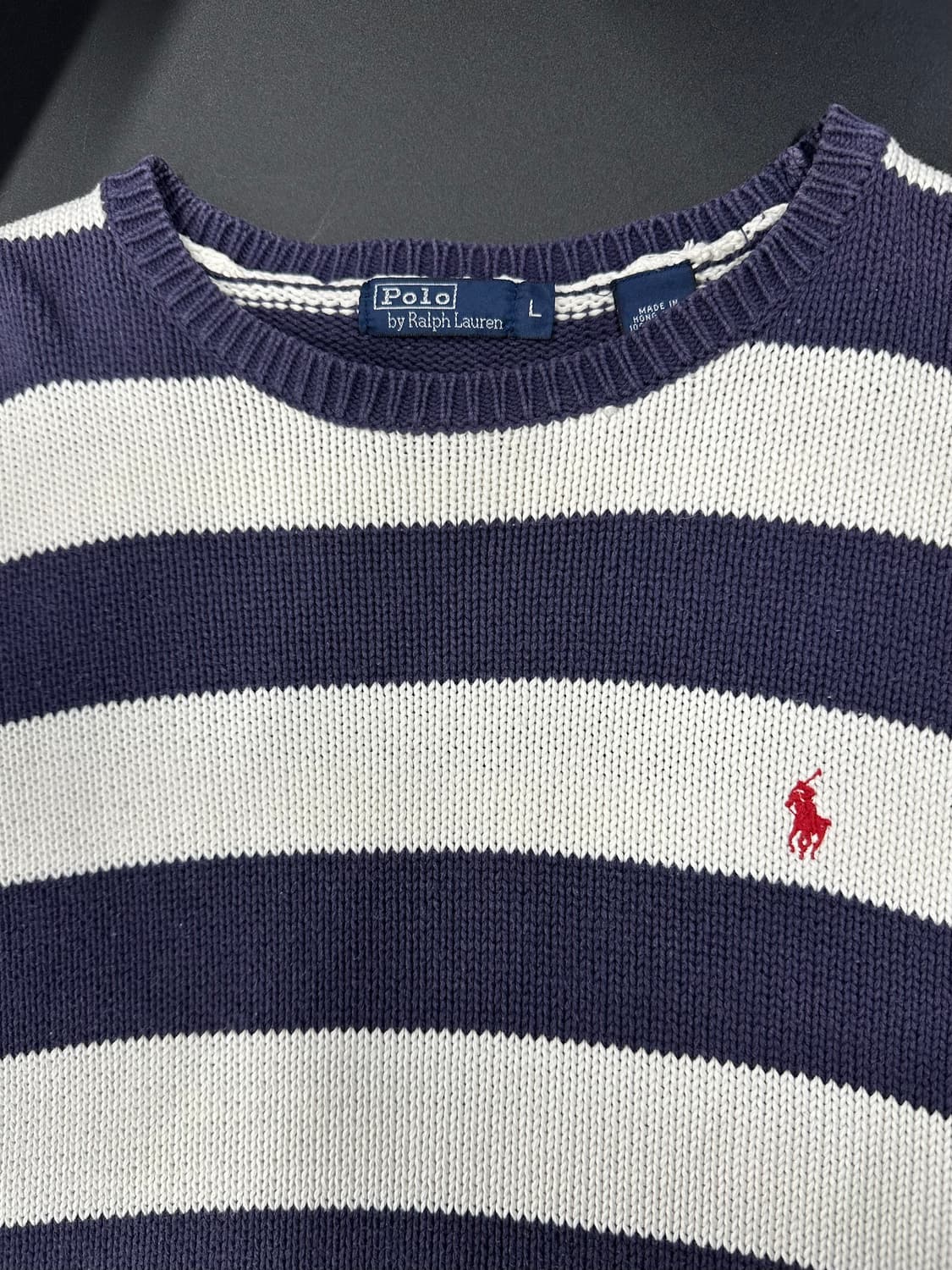 폴로 랄프로렌 스트라이프 네이비 화이트 긴팔 니트 상품이미지5