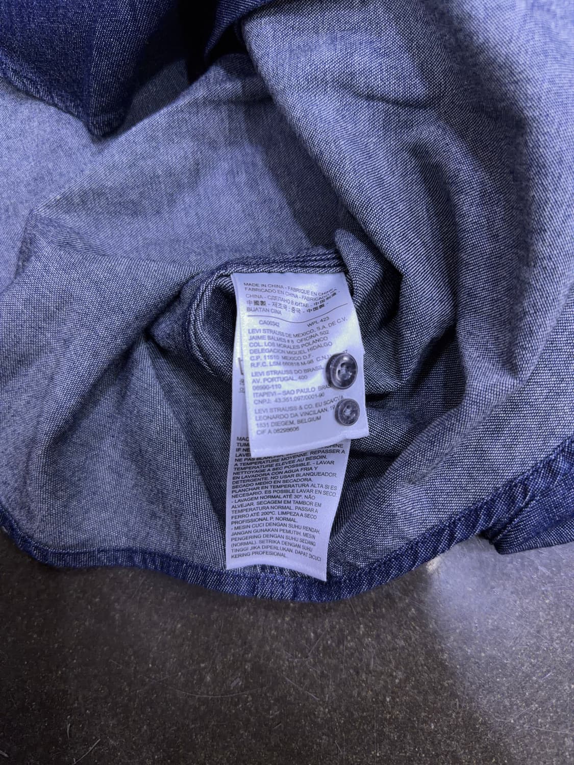 리바이스 샴브레이셔츠 데님셔츠 인디고 모던핏 M 상품이미지6