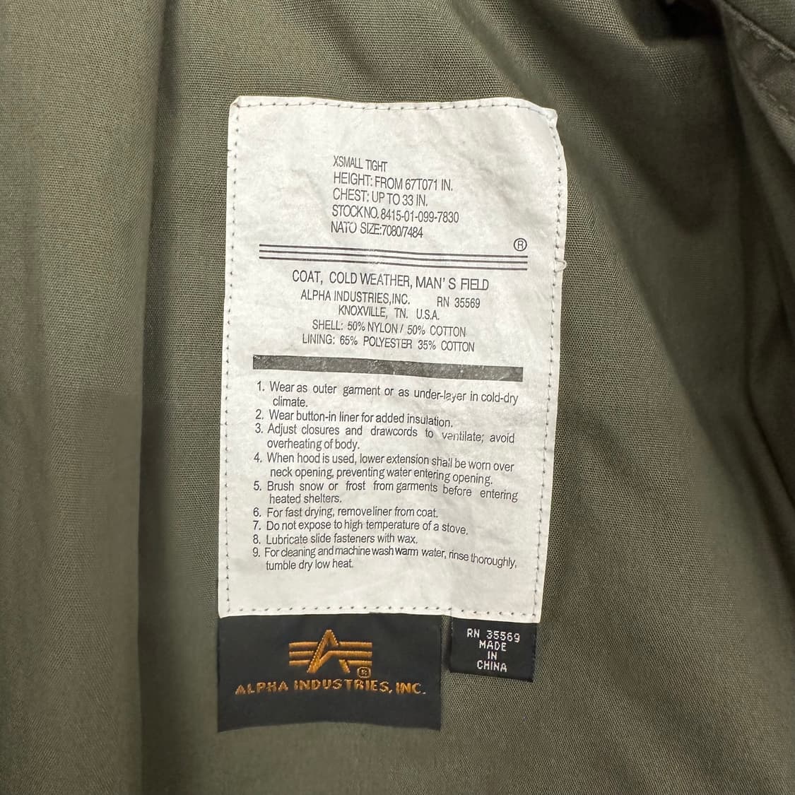 알파 인더스트리 M-65 야상 상품이미지8