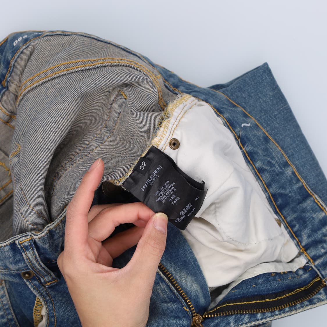32 생로랑 워싱 데님팬츠 0309H1 상품이미지6